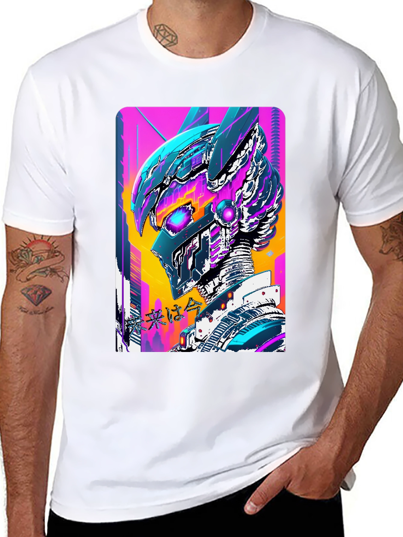 Cyberpunk Robot T-Shirt - Black