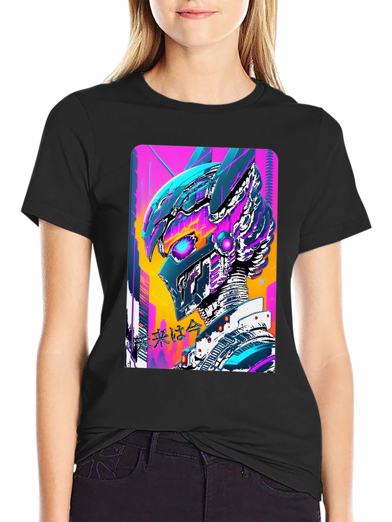 Cyberpunk Robot T-Shirt - Black
