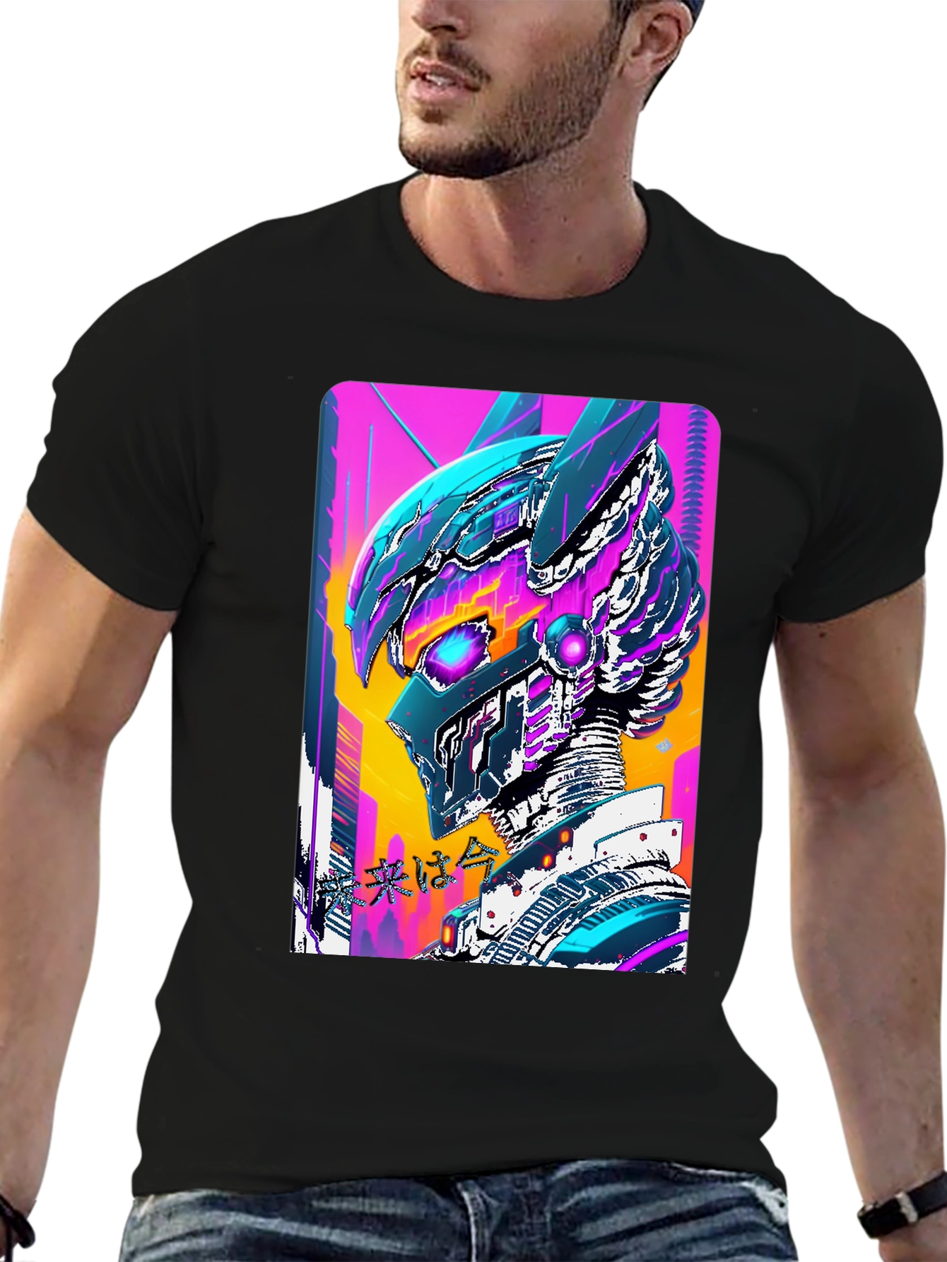 Cyberpunk Robot T-Shirt - Black