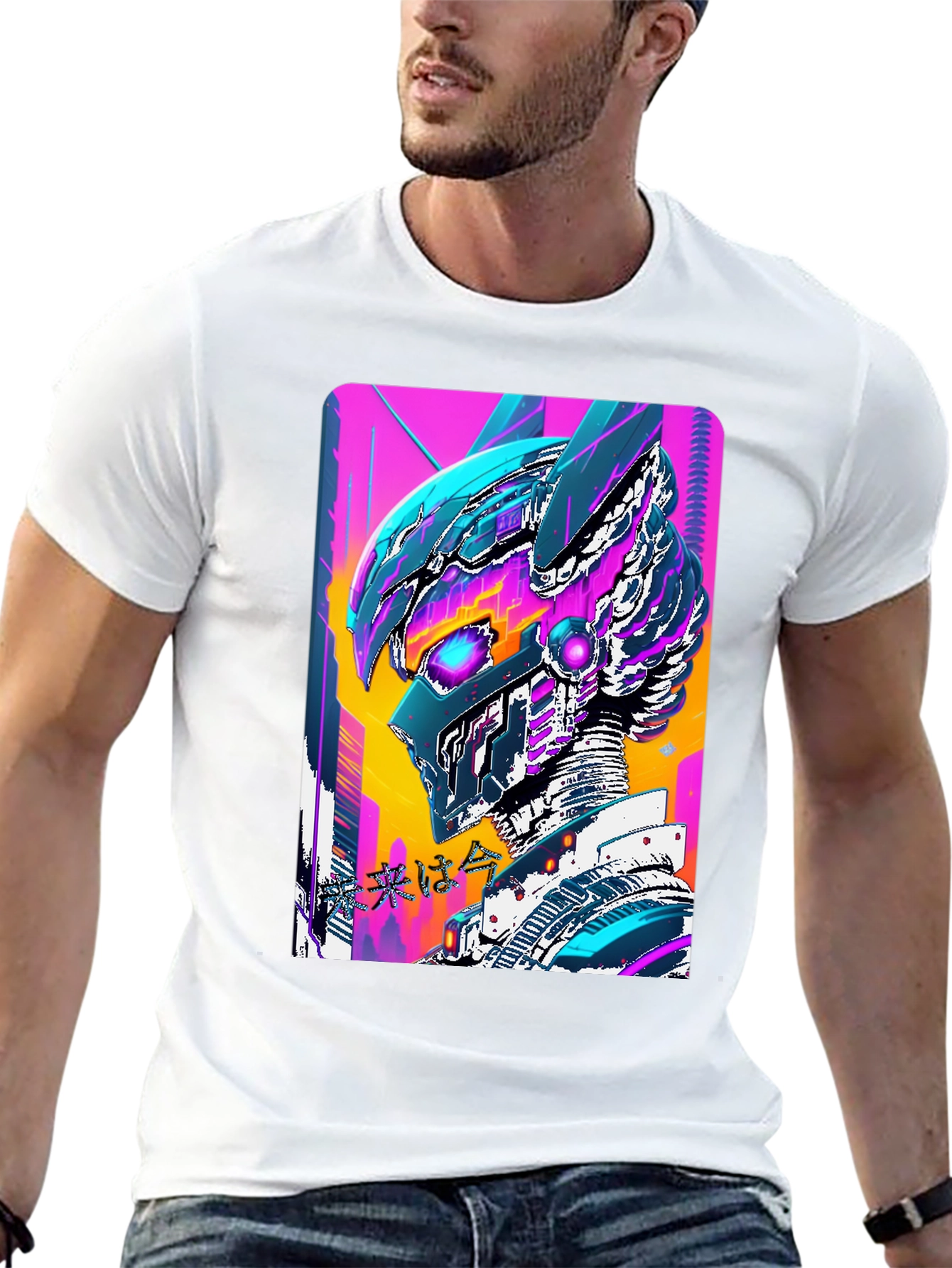 Cyberpunk Robot T-Shirt - Black