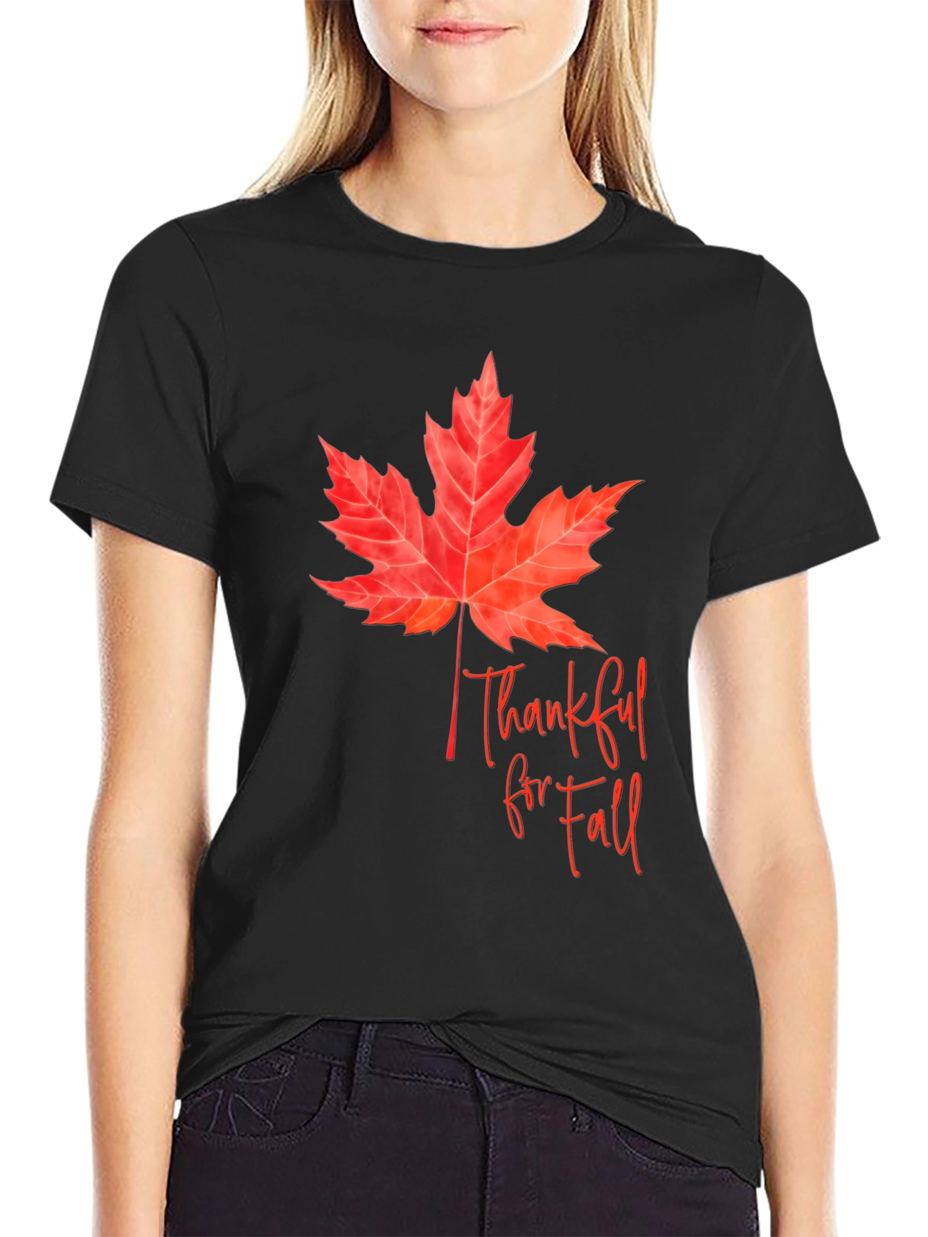 Thankful for Fall Black T-Shirt