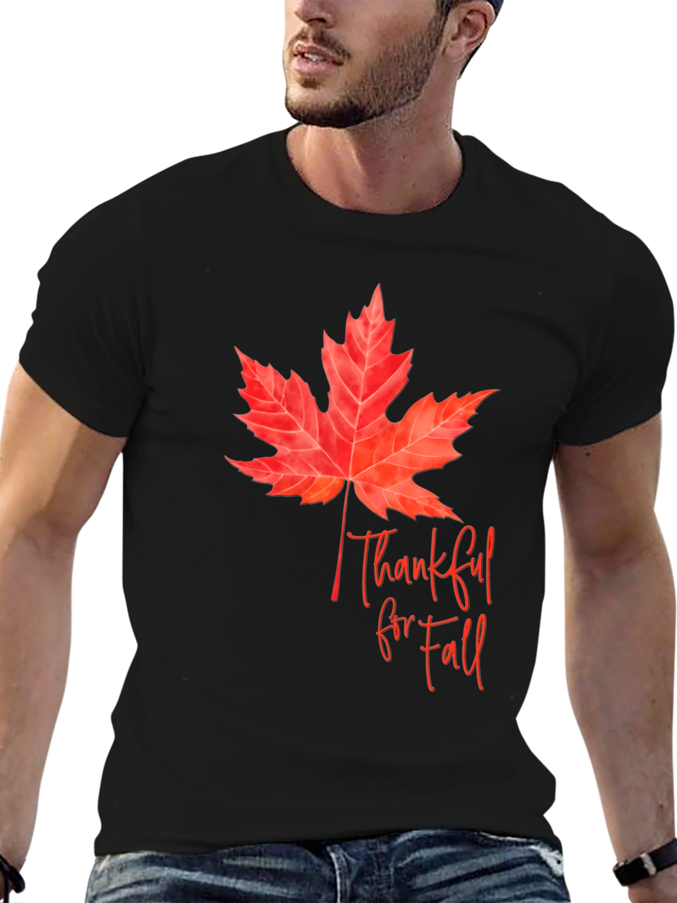 Thankful for Fall Black T-Shirt