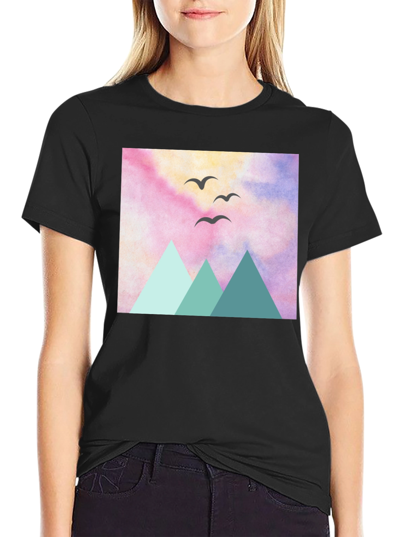 Mountain Birds Graphic Tee - Nature Inspired Design