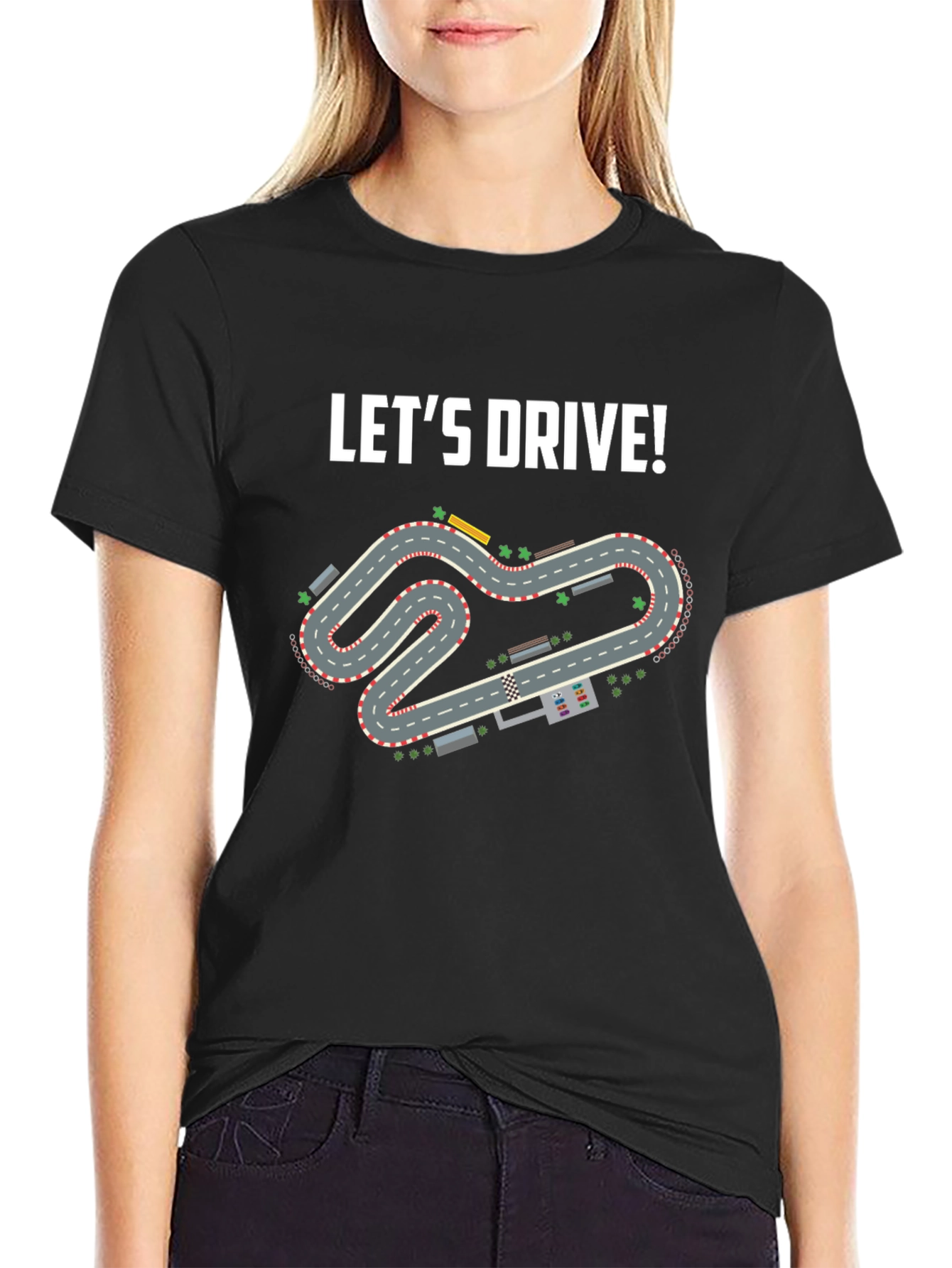 Lets Drive Race Track Graphic Tee