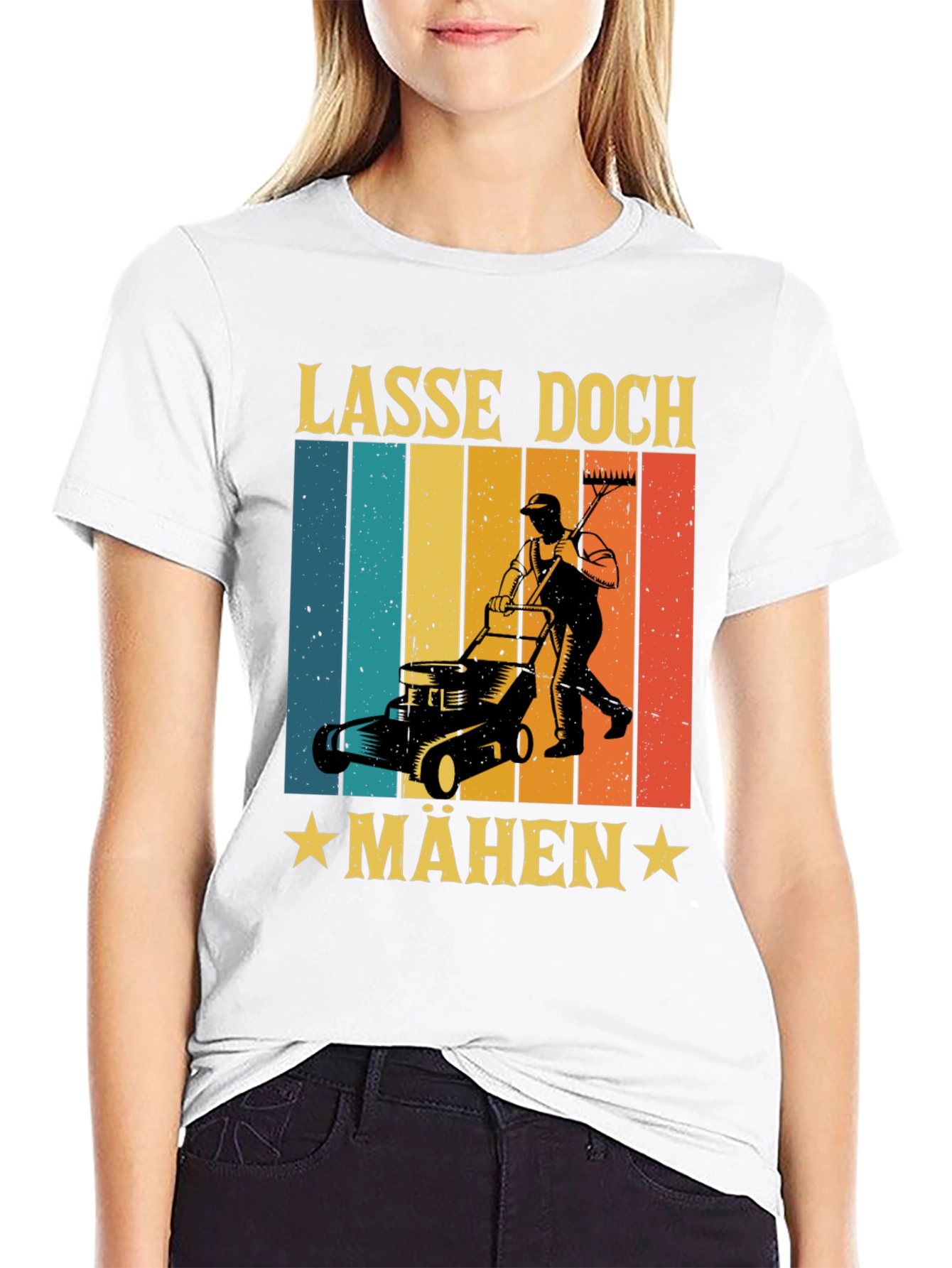 Lasse Doch Mähen Funny Lawn Mower T-Shirt