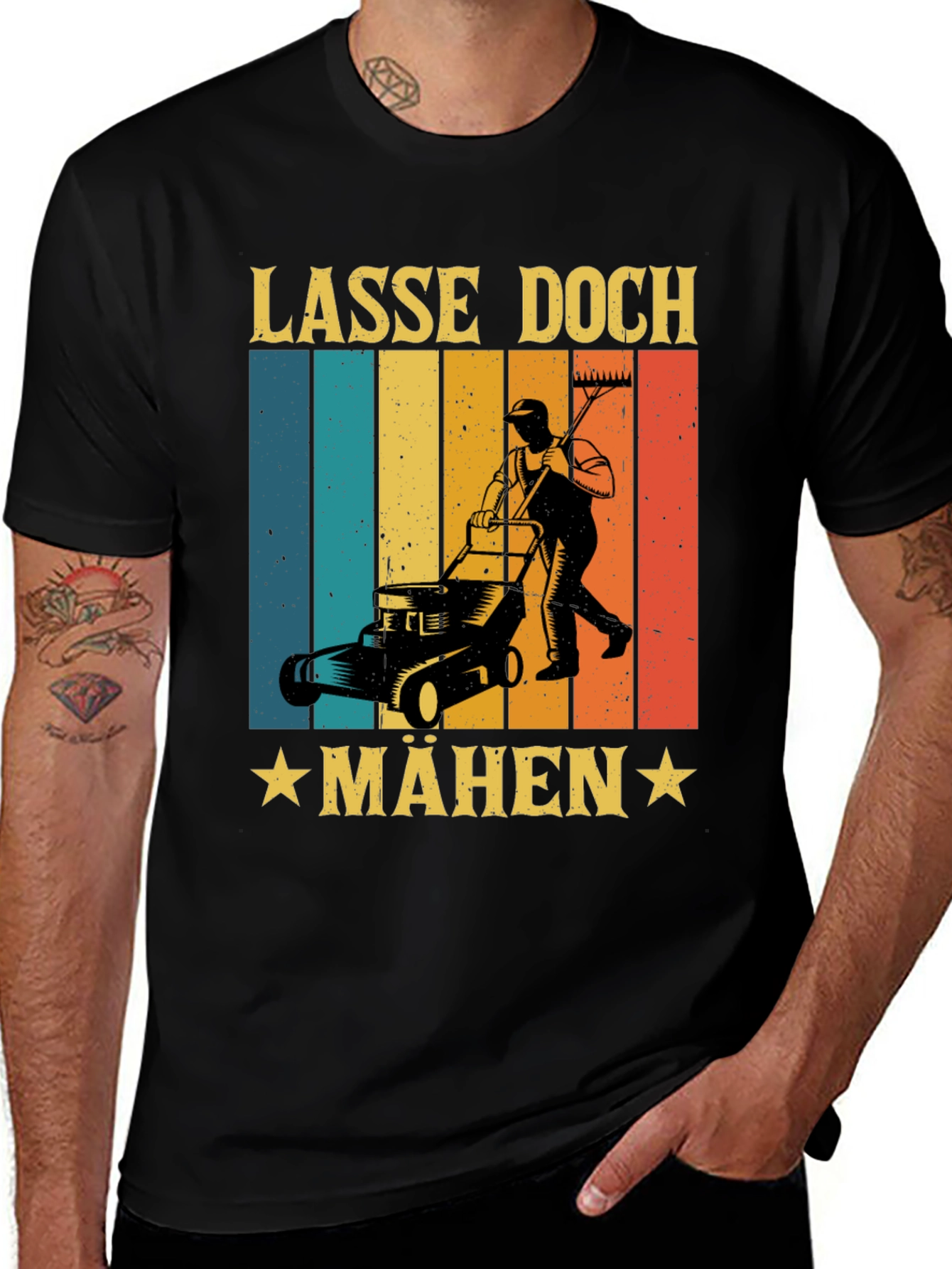 Lasse Doch Mähen Funny Lawn Mower T-Shirt