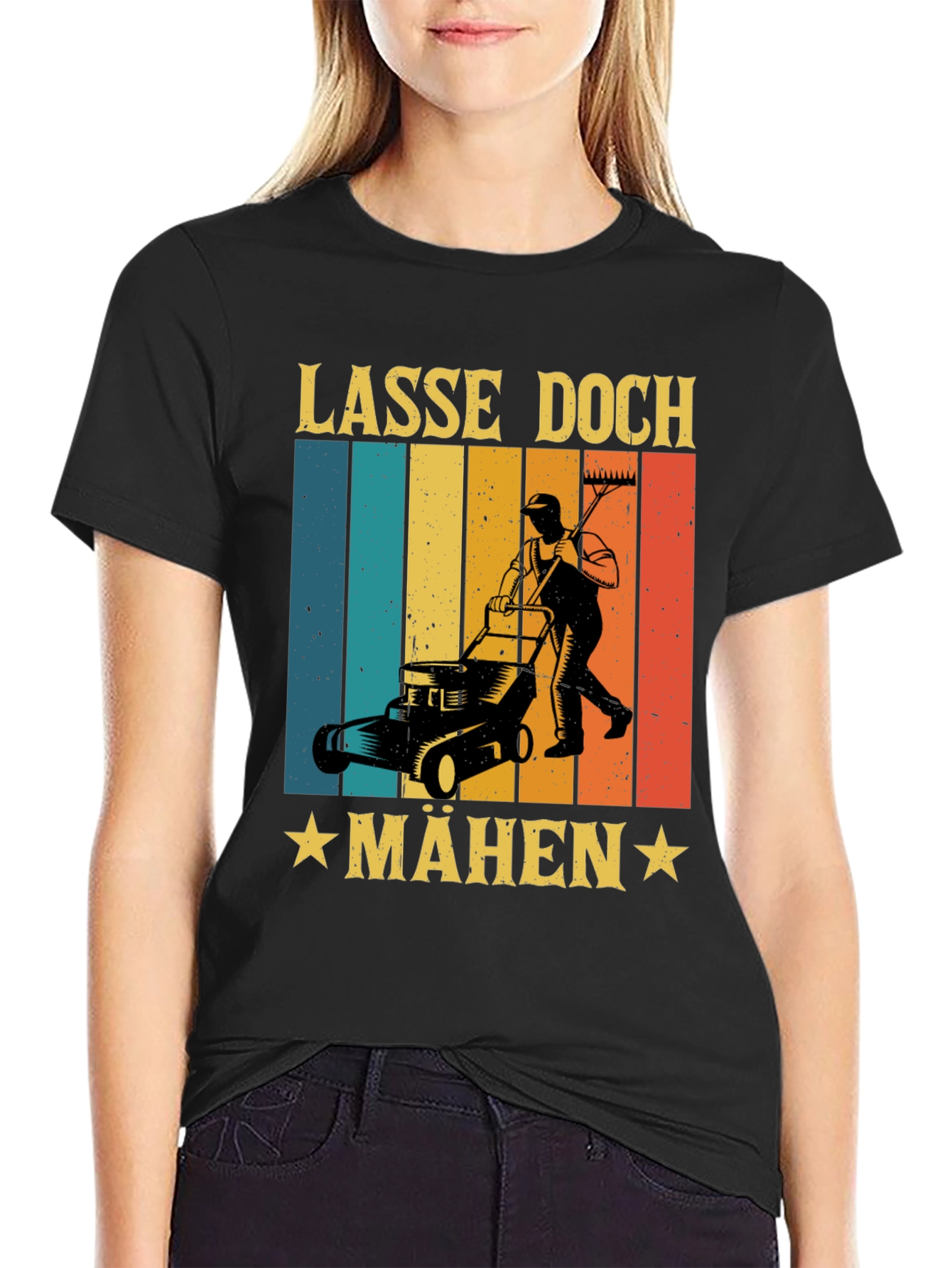 Lasse Doch Mähen Funny Lawn Mower T-Shirt