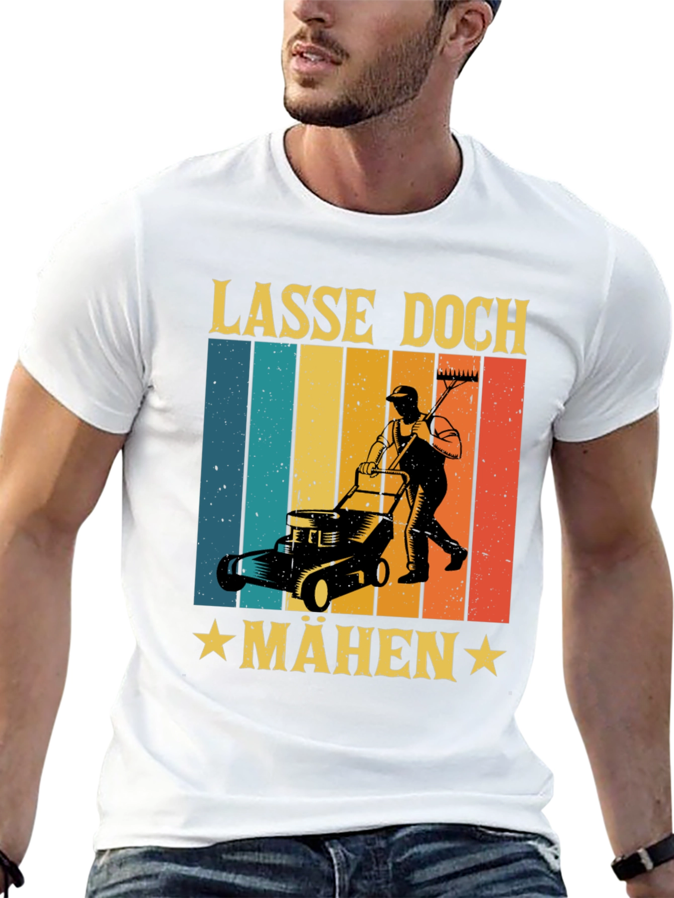 Lasse Doch Mähen Funny Lawn Mower T-Shirt