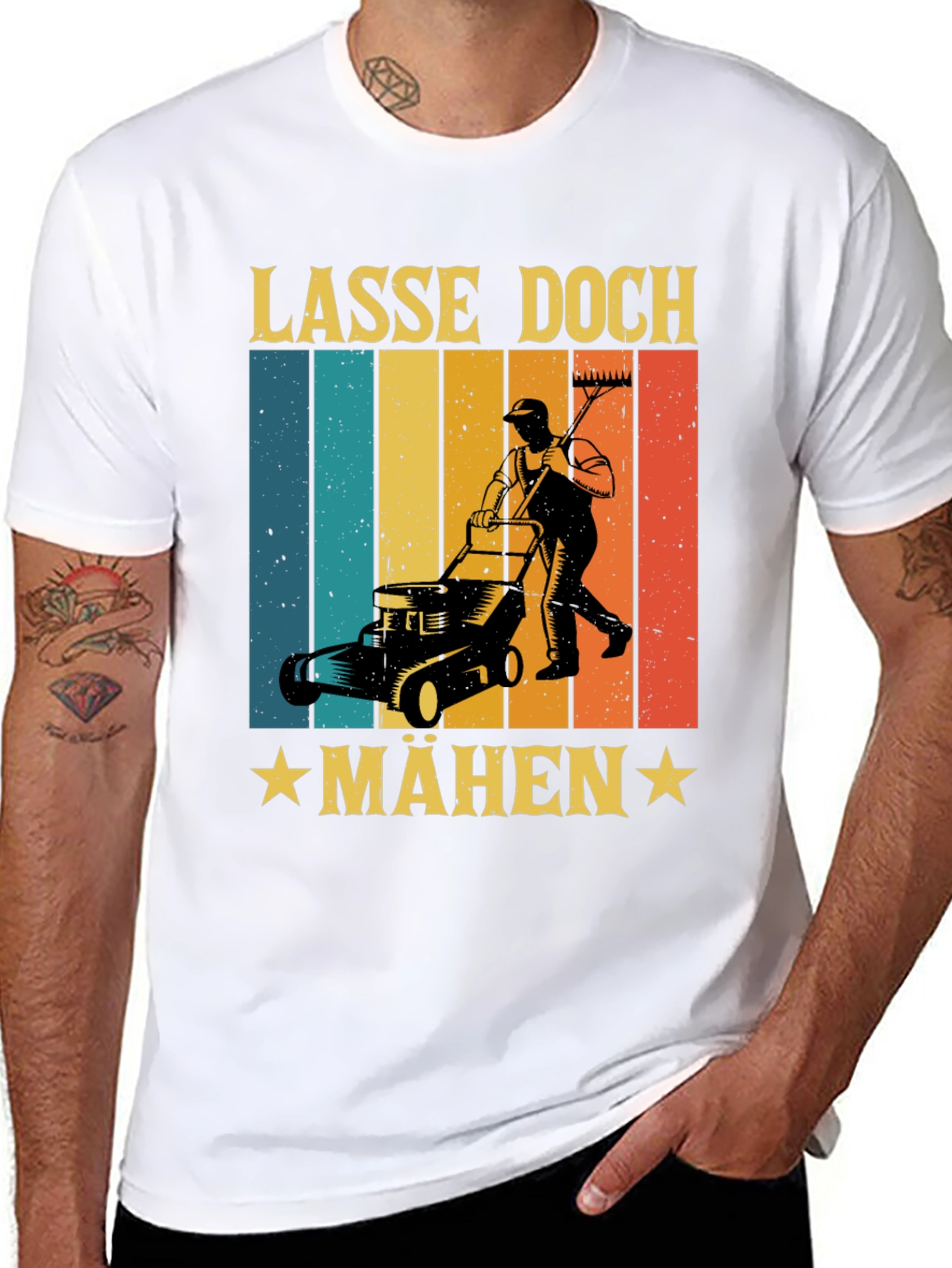 Lasse Doch Mähen Funny Lawn Mower T-Shirt