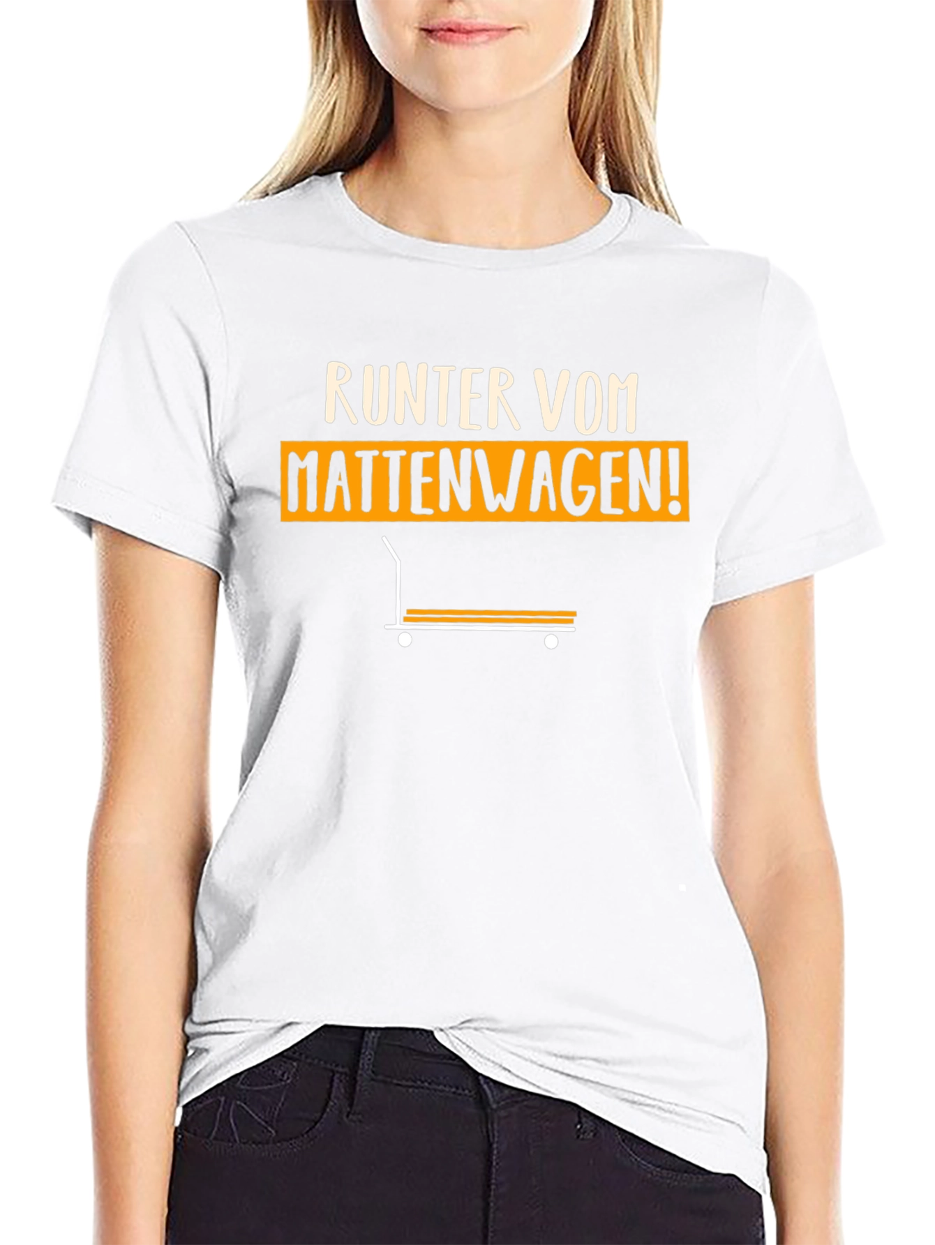 Runter Vom Mattenwagen! Black Graphic Tee