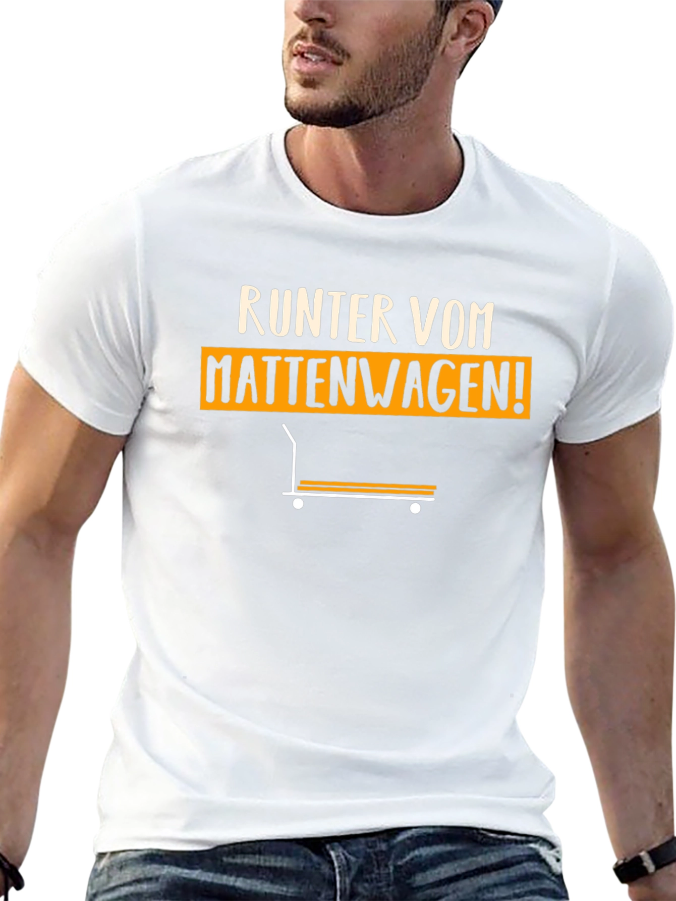 Runter Vom Mattenwagen! Black Graphic Tee