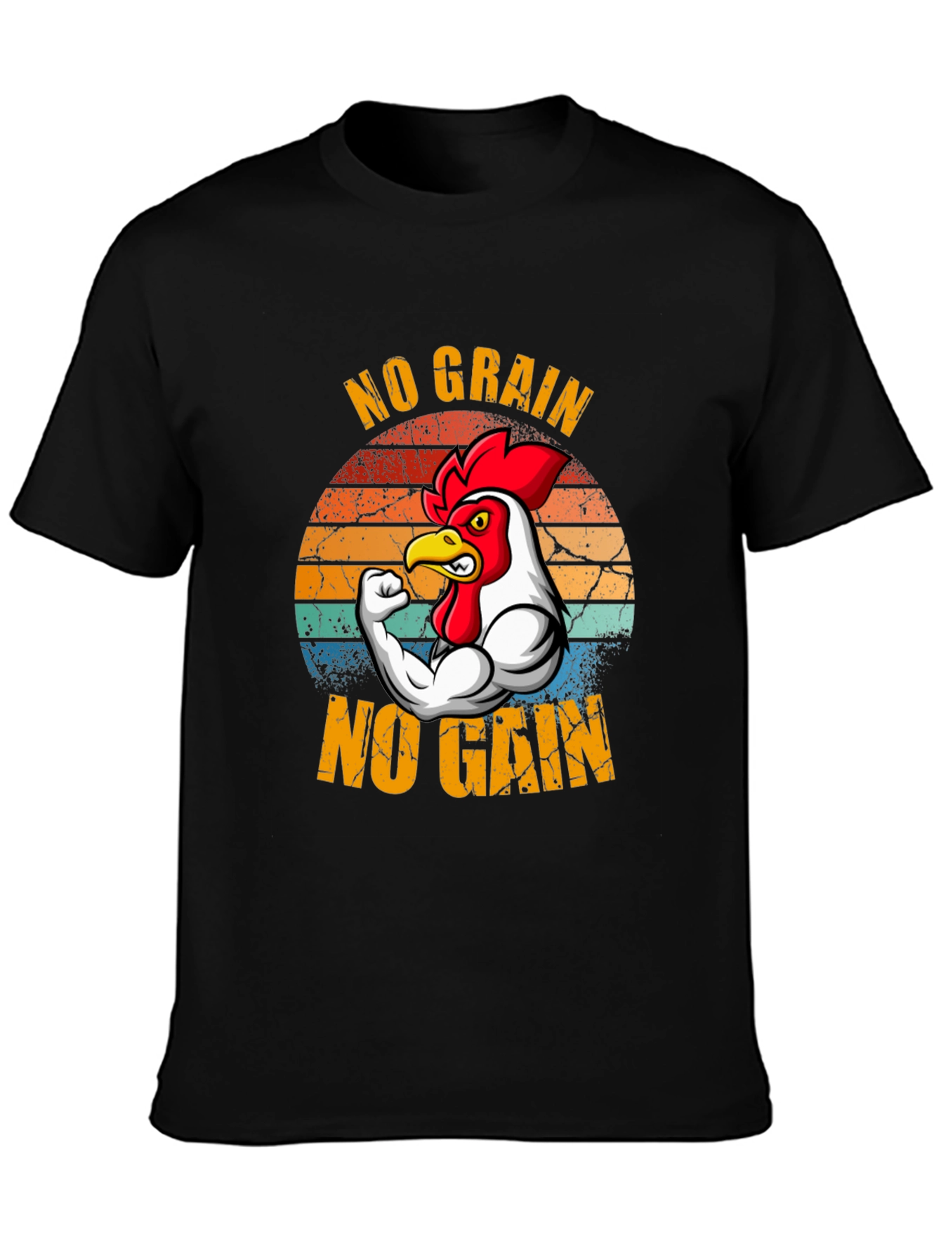No Grain No Gain T-Shirt - Chicken Gym Design