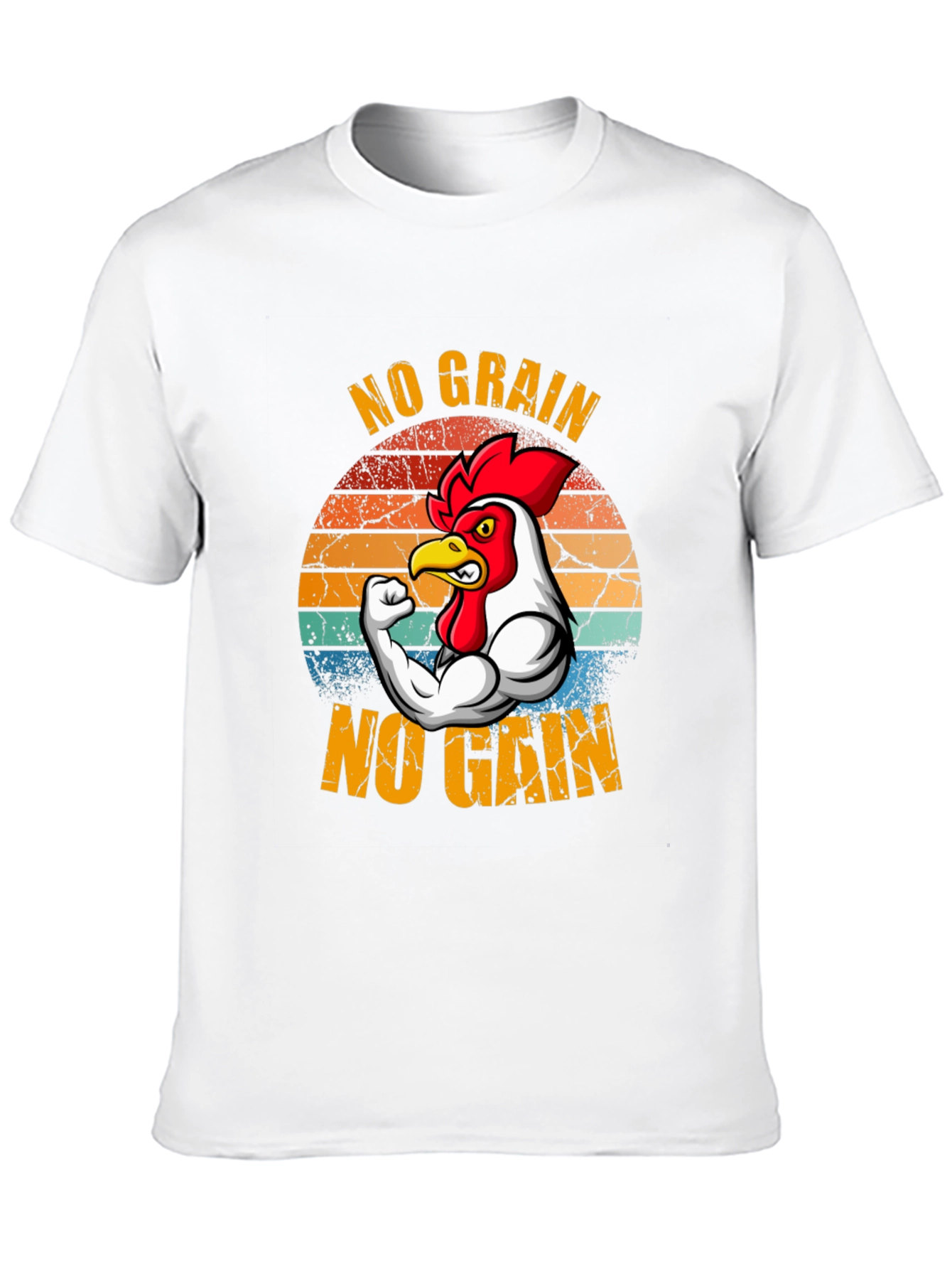 No Grain No Gain T-Shirt - Chicken Gym Design