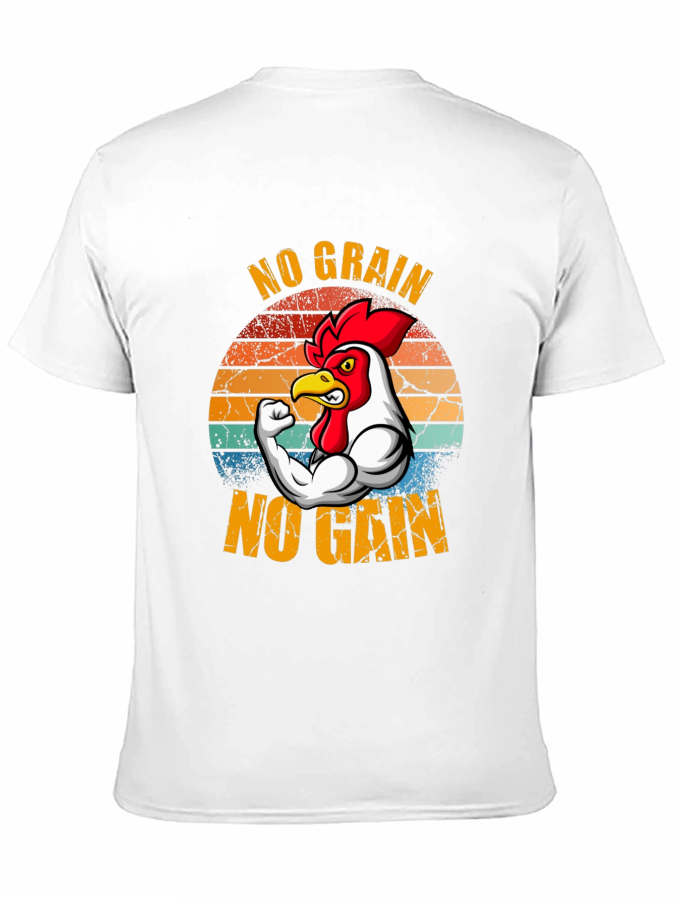 No Grain No Gain T-Shirt - Chicken Gym Design