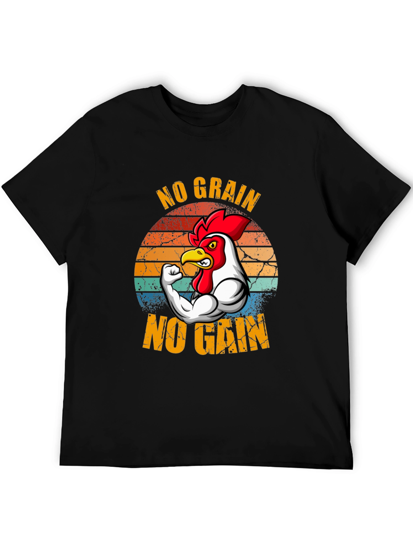No Grain No Gain T-Shirt - Chicken Gym Design