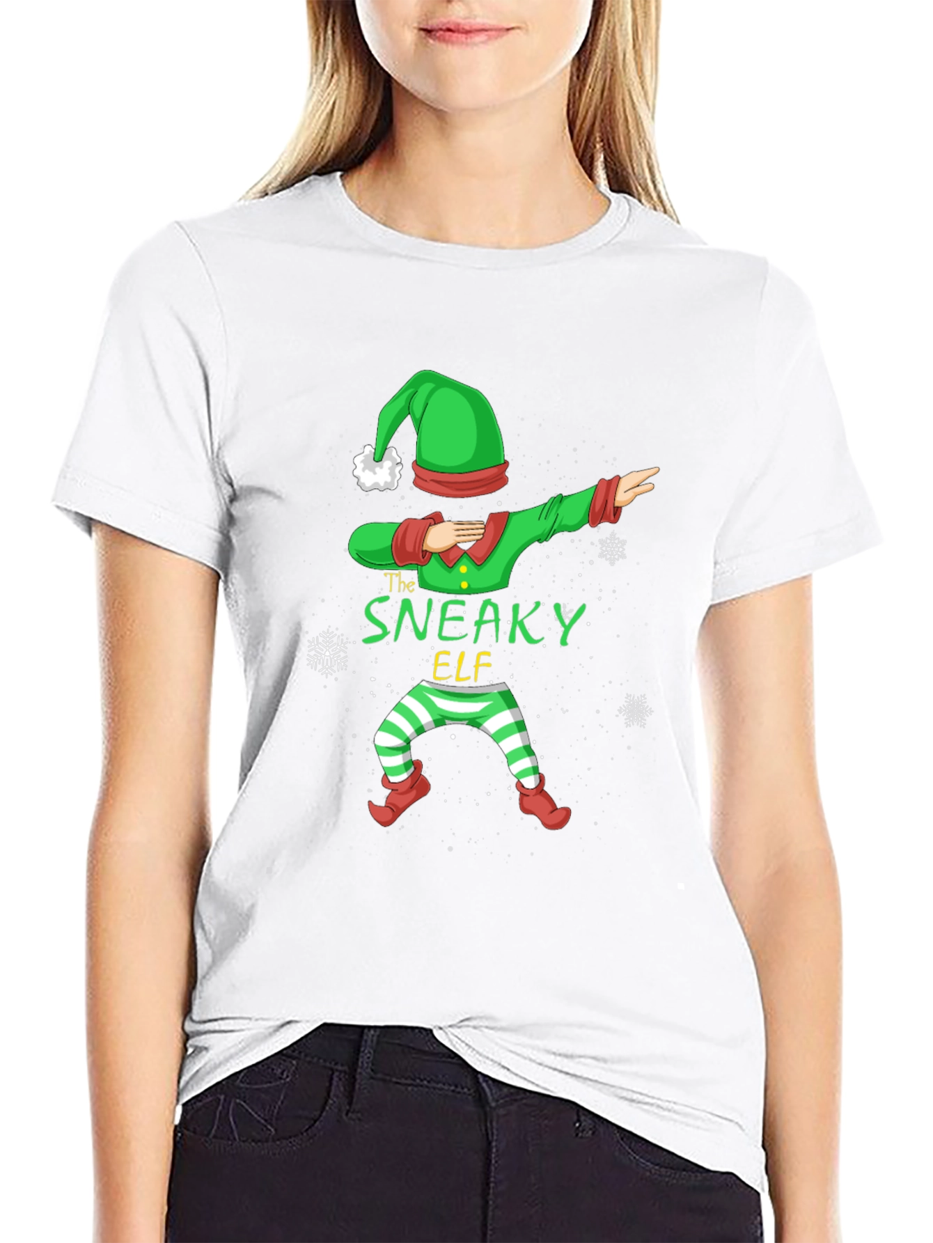Sneaky Elf Dabbing Christmas T-Shirt
