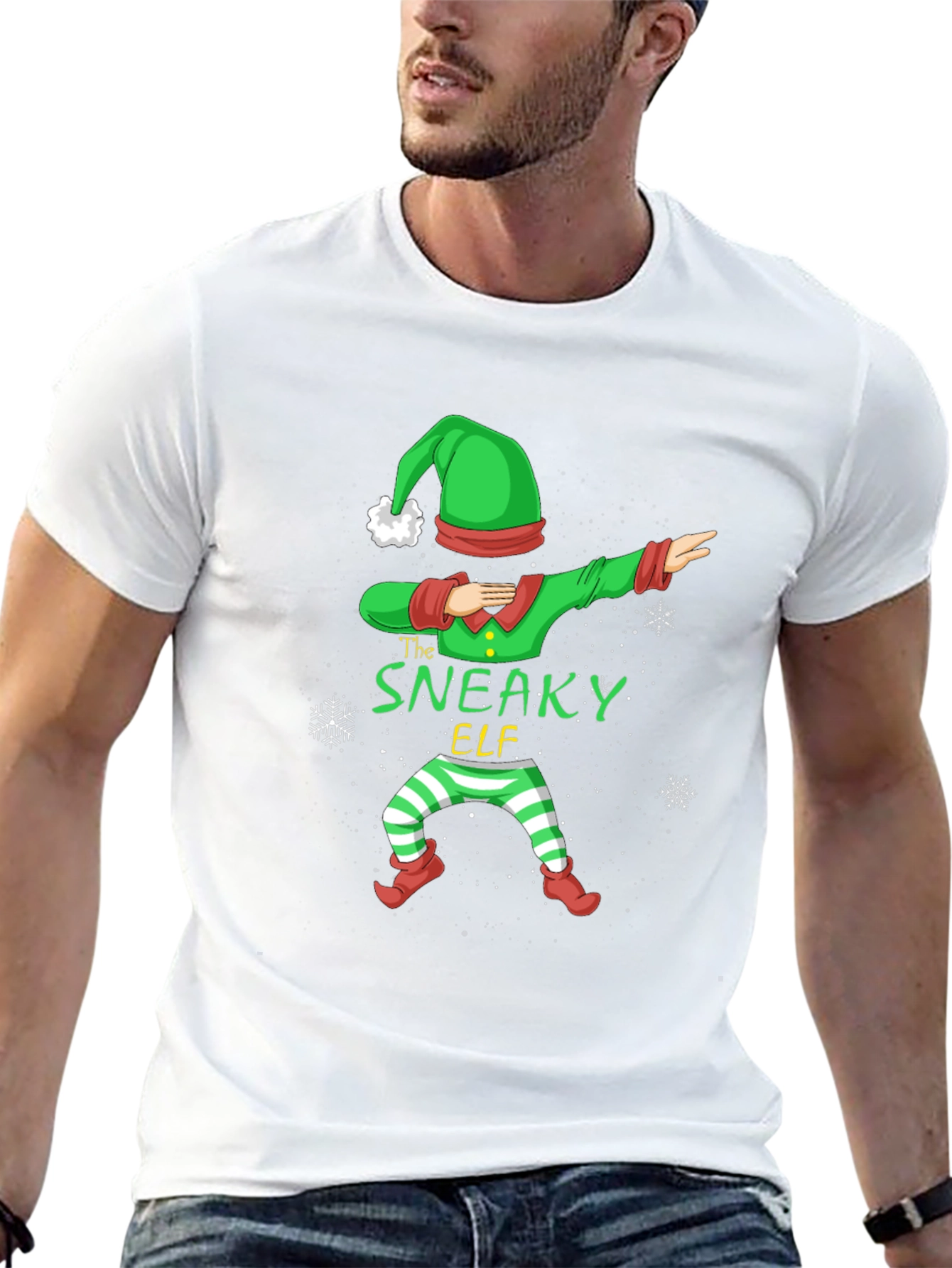 Sneaky Elf Dabbing Christmas T-Shirt