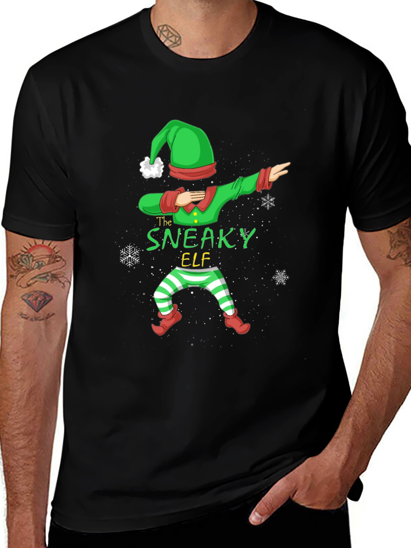 Sneaky Elf Dabbing Christmas T-Shirt