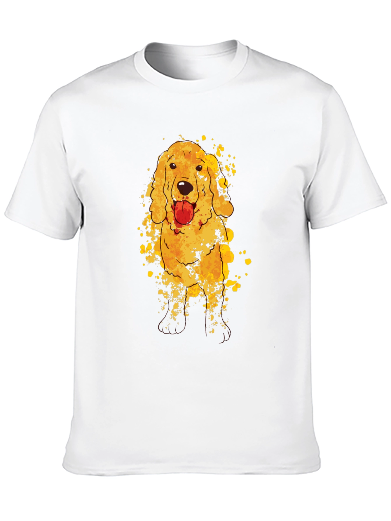 Golden Retriever Dog Graphic Black T-Shirt