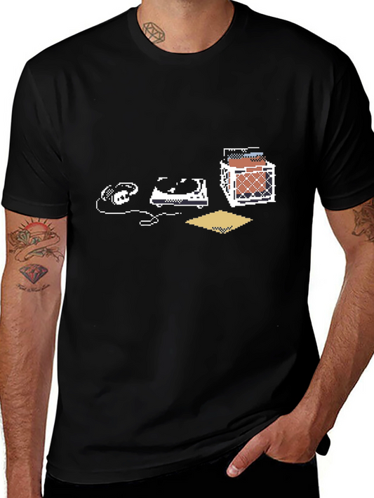 8-Bit DJ Graphic Tee - Retro Music Lover Shirt