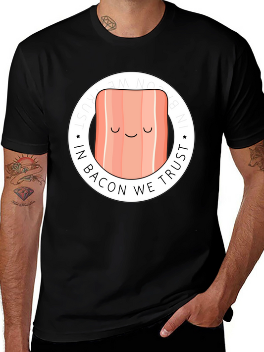 In Bacon We Trust Graphic Tee - Black