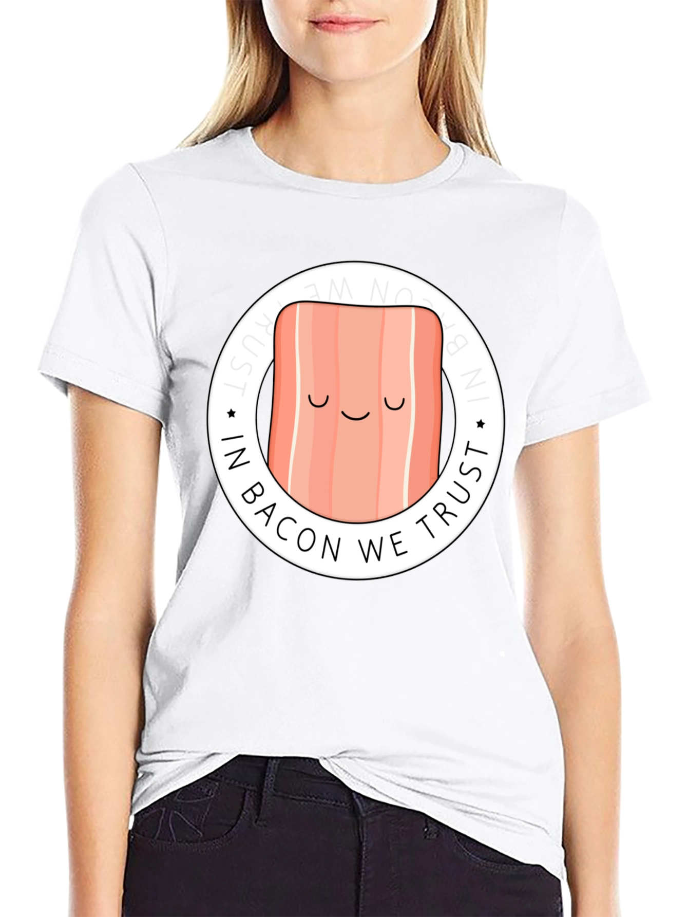 In Bacon We Trust Graphic Tee - Black