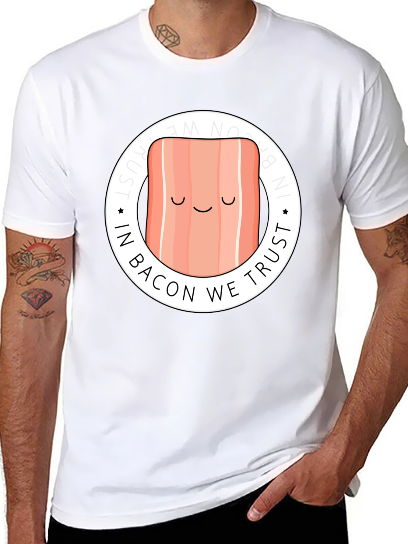 In Bacon We Trust Graphic Tee - Black