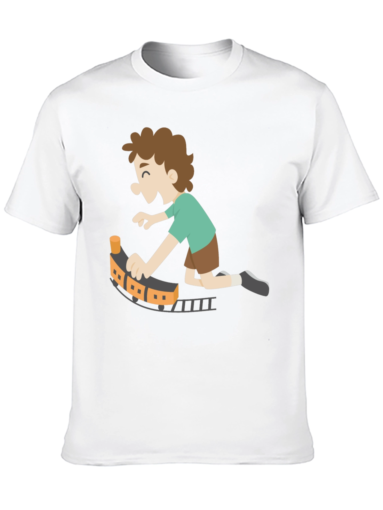 Toy Train Graphic Tee - Black Cotton Blend