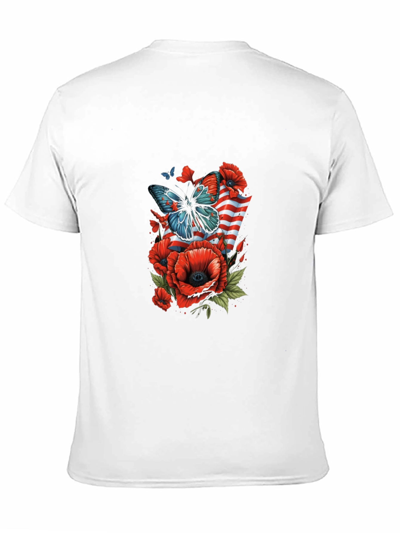 Patriotic Butterfly & Poppy Graphic Tee