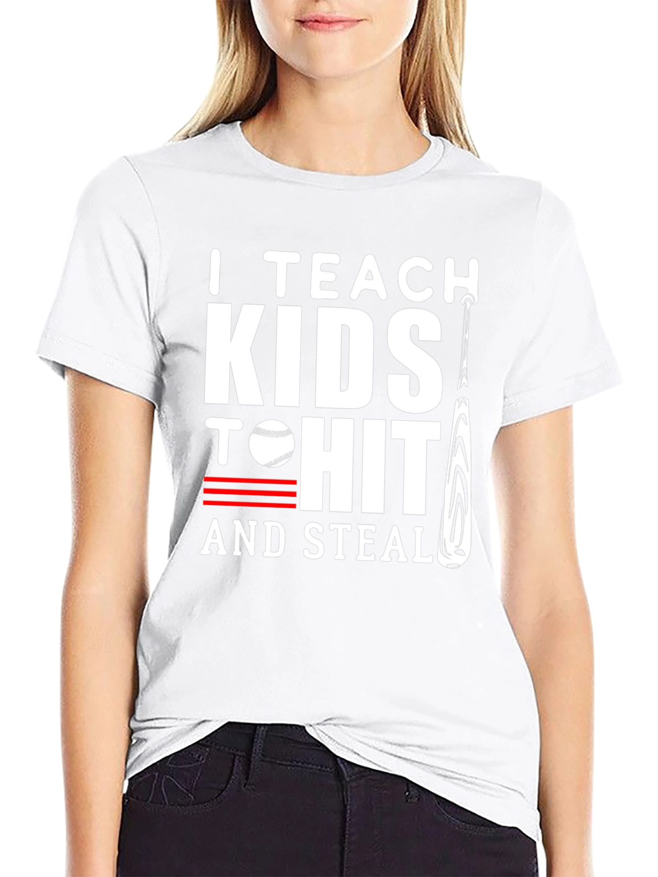 I Teach Kids to Hit and Steal Baseball T-Shirt