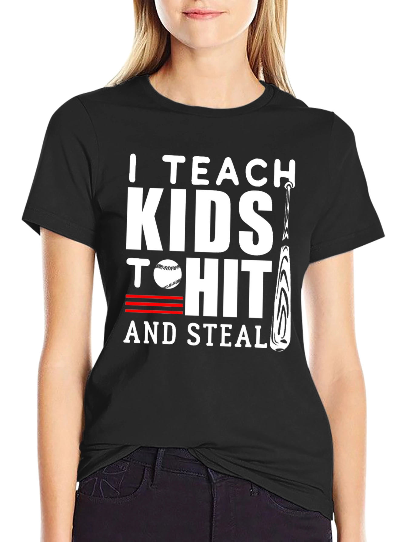 I Teach Kids to Hit and Steal Baseball T-Shirt