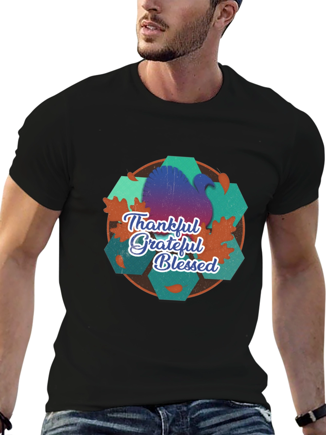 Thankful Grateful Blessed Thanksgiving T-Shirt