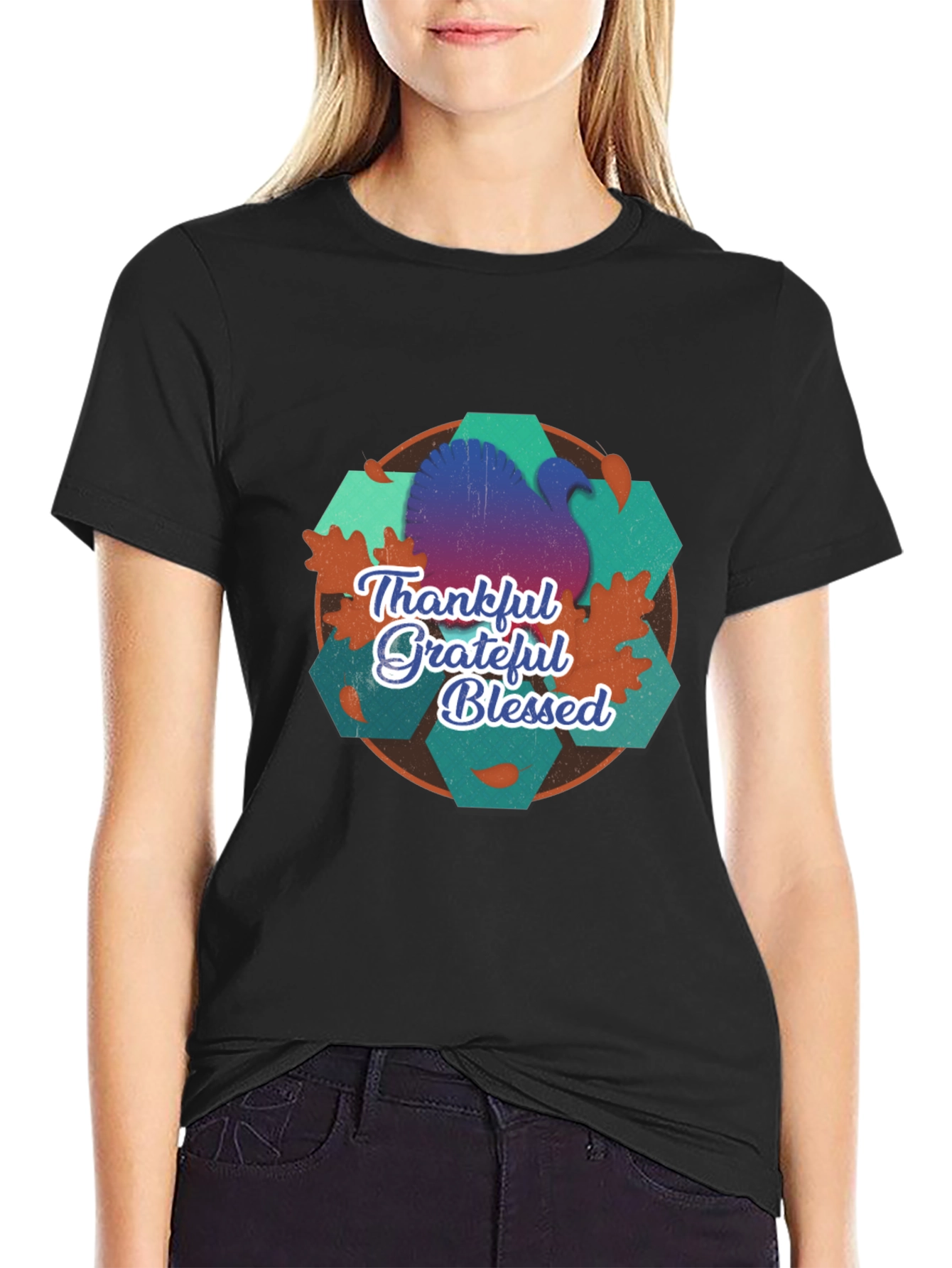 Thankful Grateful Blessed Thanksgiving T-Shirt