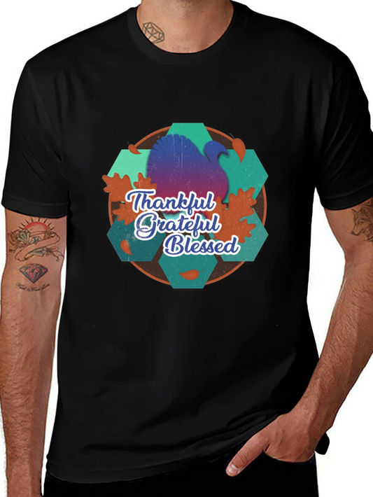 Thankful Grateful Blessed Thanksgiving T-Shirt