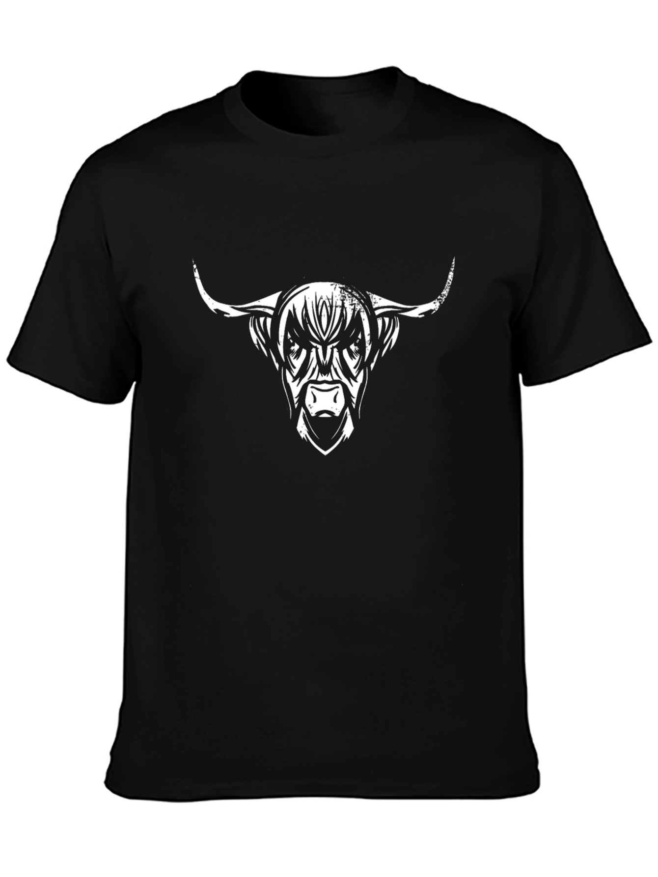 Bull Graphic Print Black Crew Neck T-Shirt