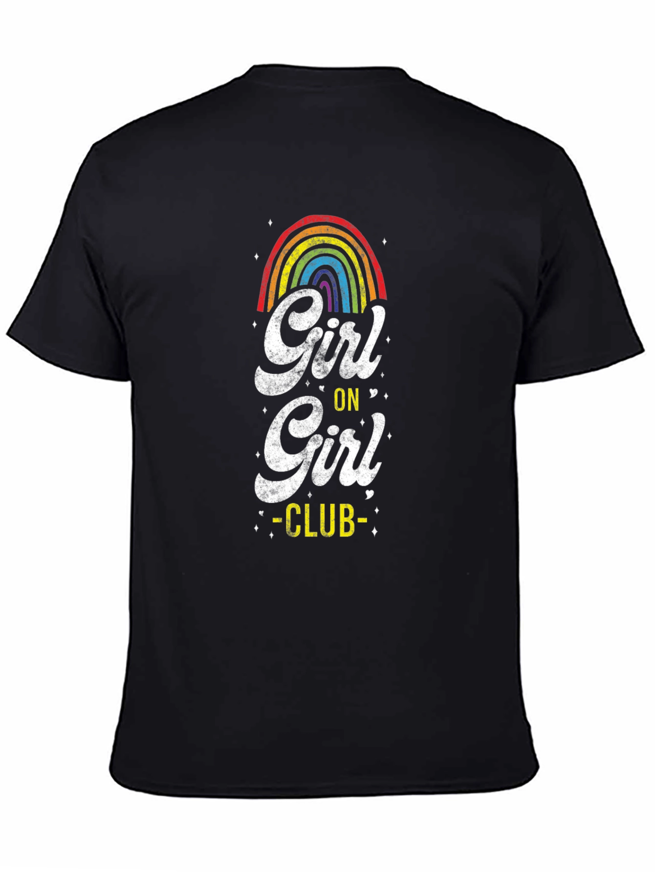 Girl on Girl Club Rainbow Graphic Tee - Black