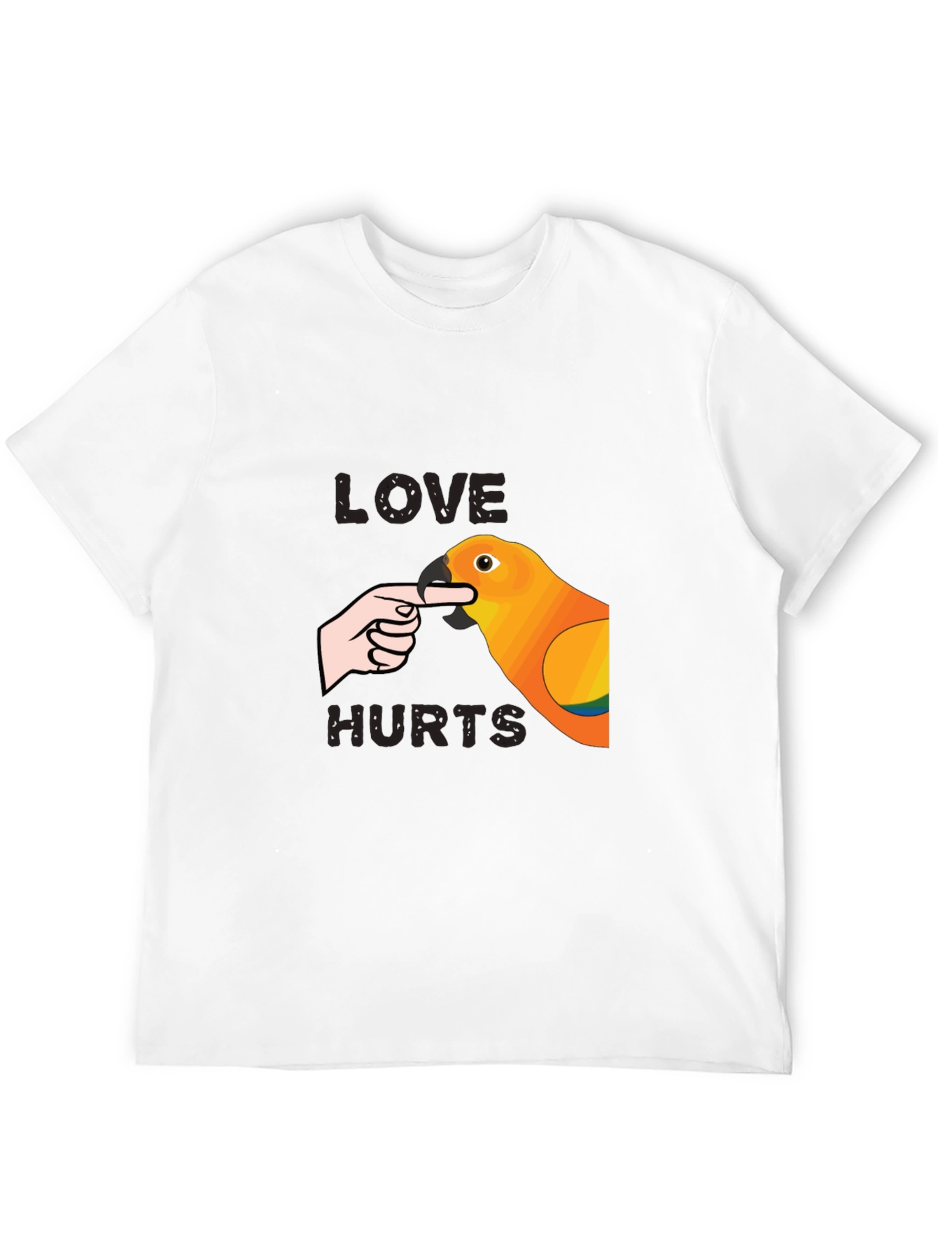 Love Hurts Parrot Graphic T-Shirt