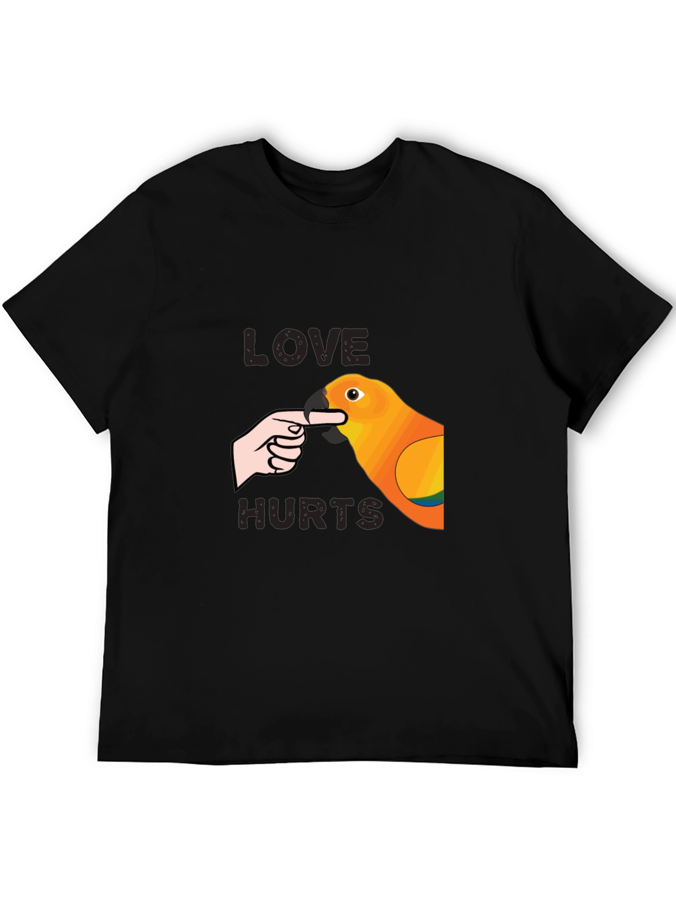 Love Hurts Parrot Graphic T-Shirt