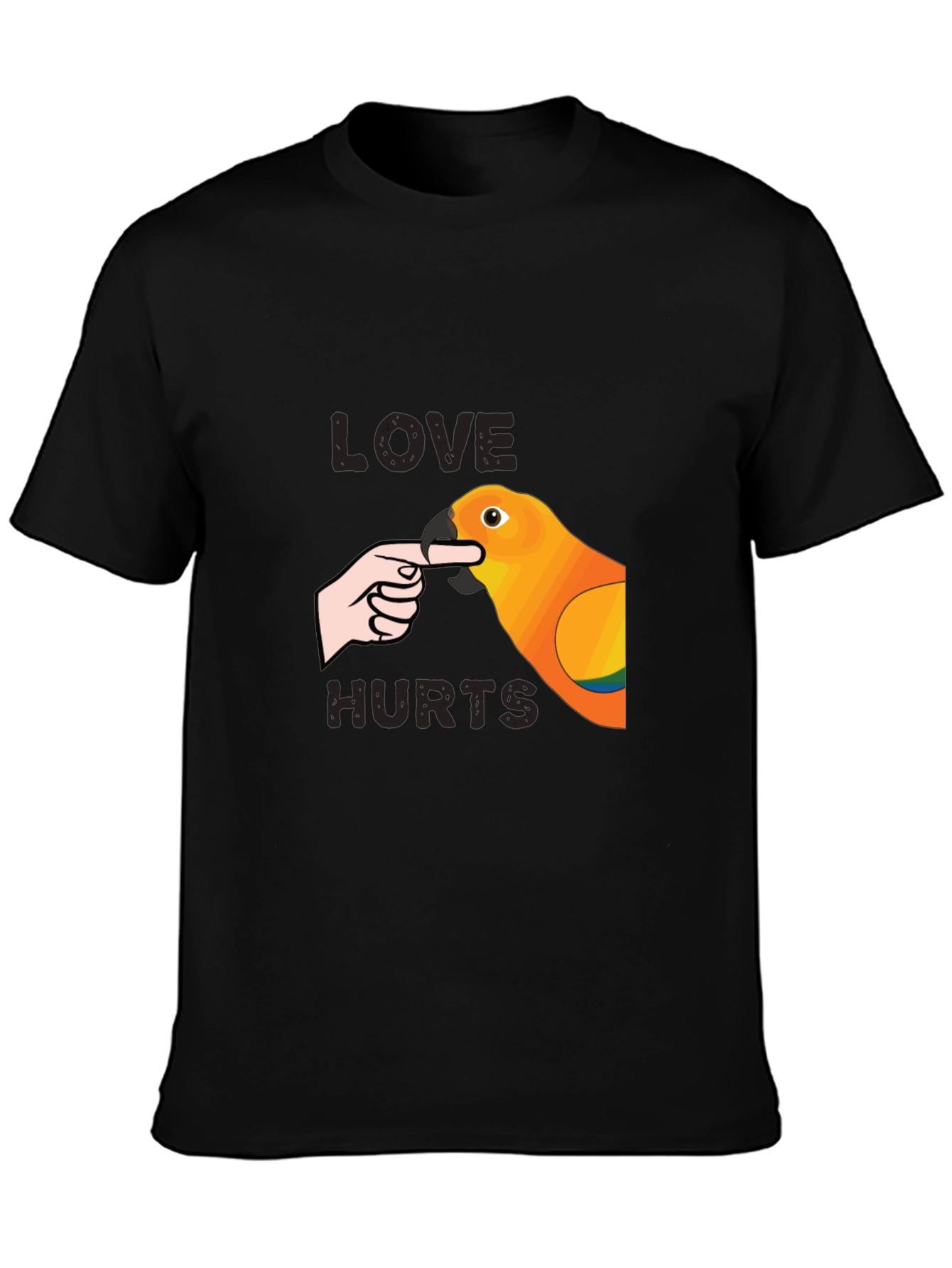 Love Hurts Parrot Graphic T-Shirt