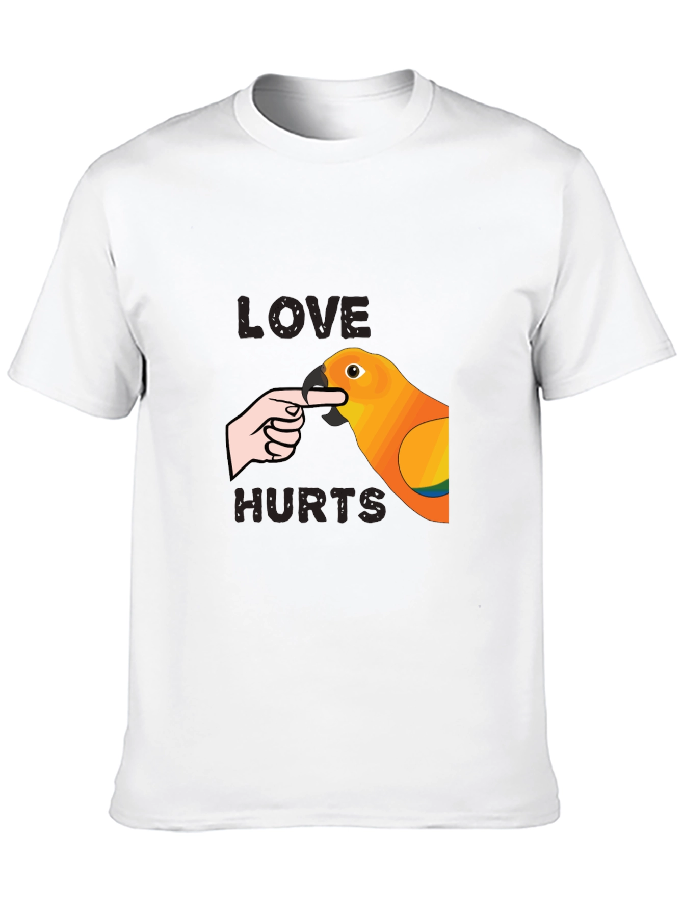 Love Hurts Parrot Graphic T-Shirt