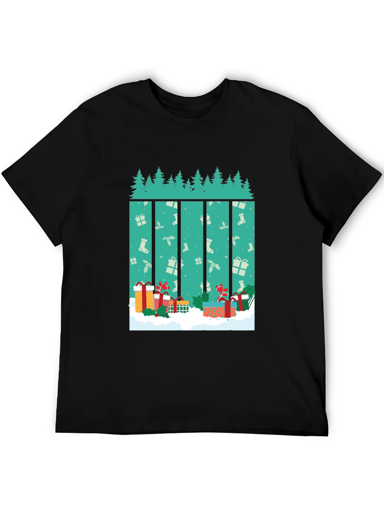 Festive Christmas Tree & Presents T-Shirt