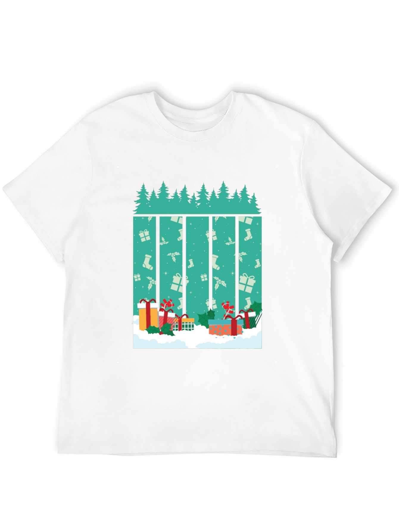 Festive Christmas Tree & Presents T-Shirt