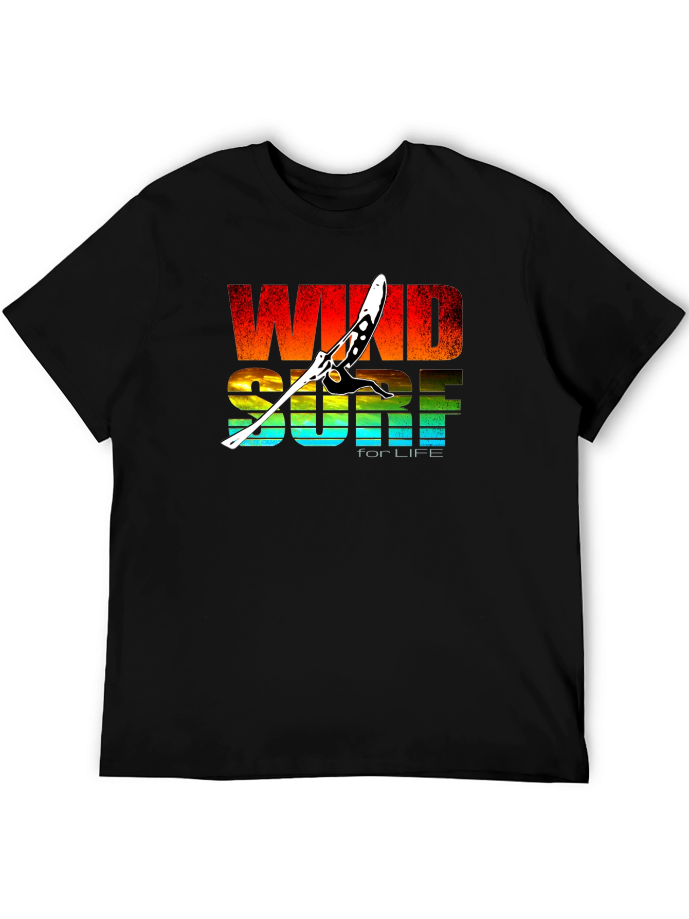 Windsurf for Life Black Graphic T-Shirt