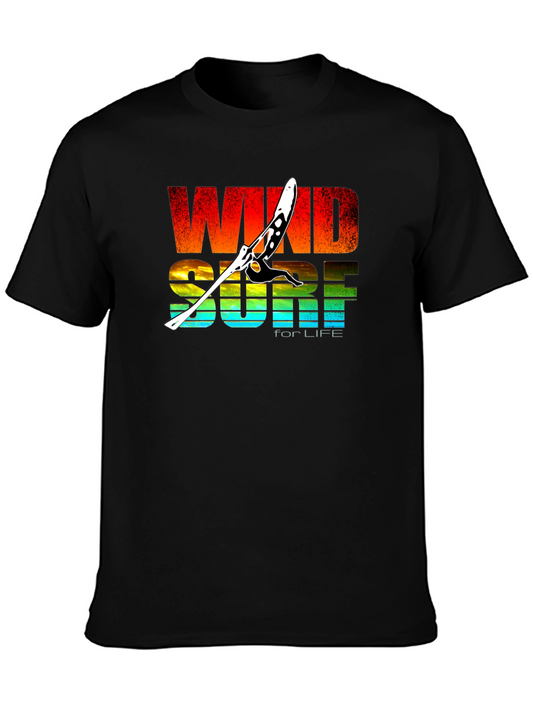 Windsurf for Life Black Graphic T-Shirt