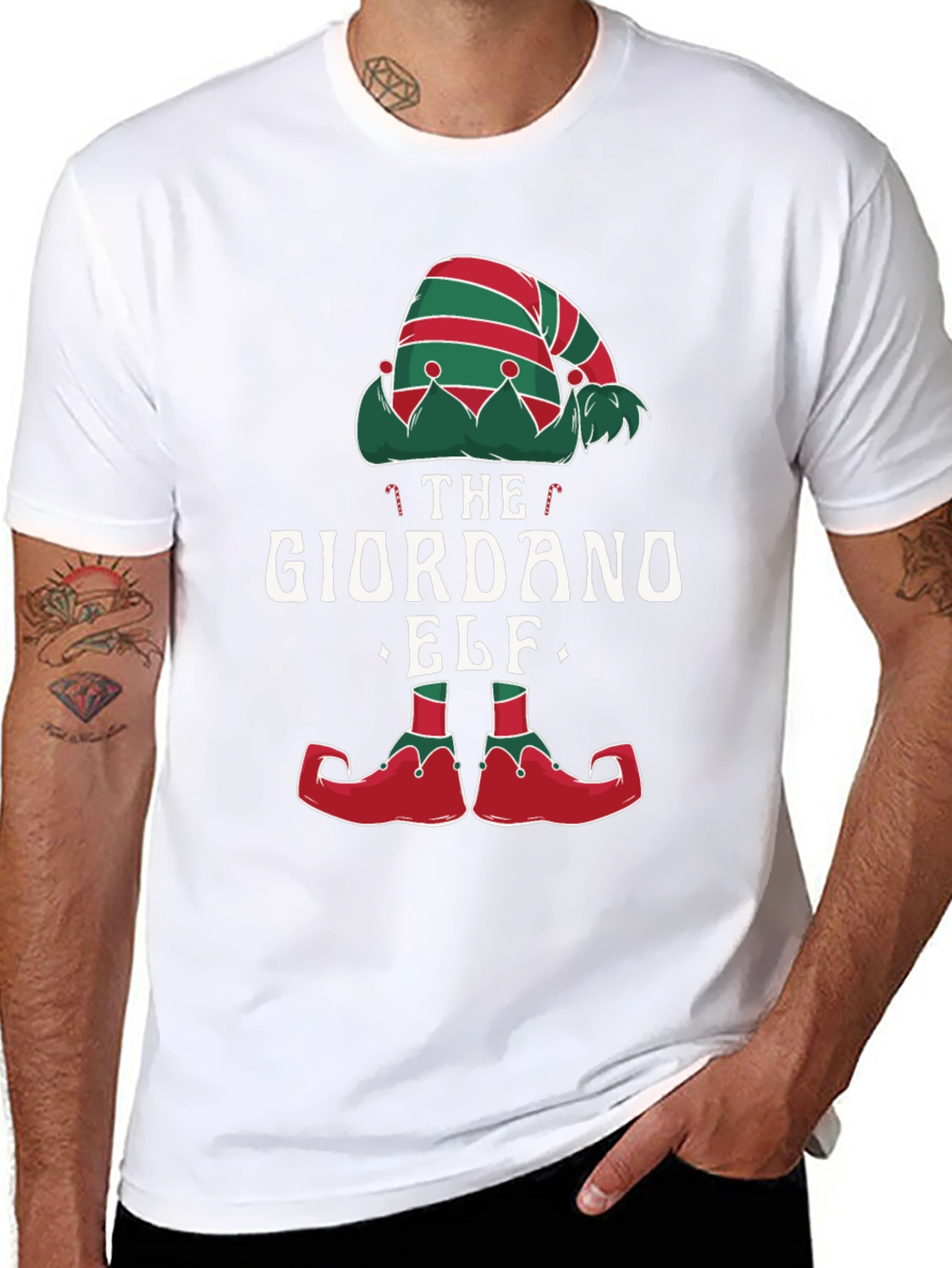 Giordano Elf Christmas Graphic T-Shirt