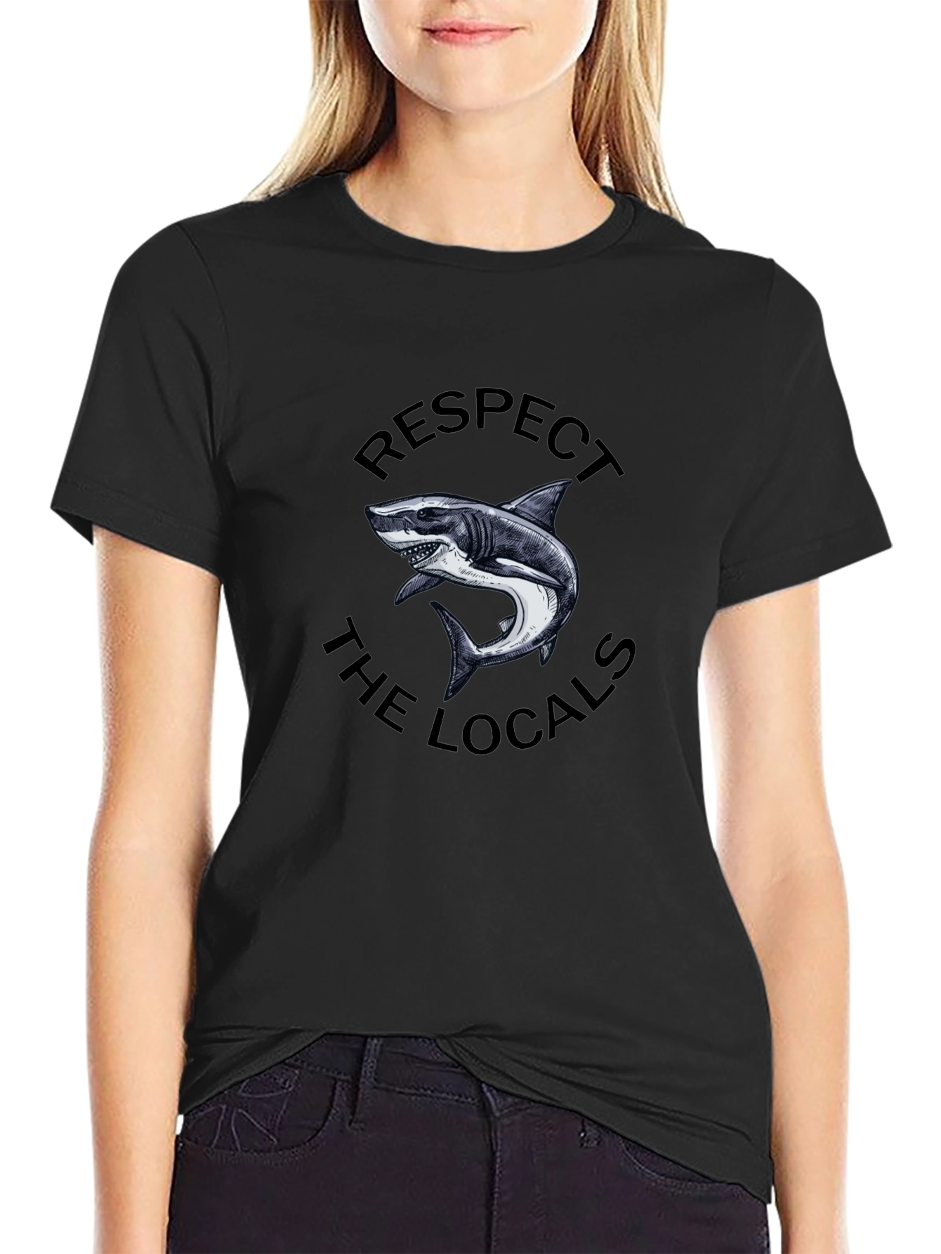 Respect The Locals Shark Graphic Tee