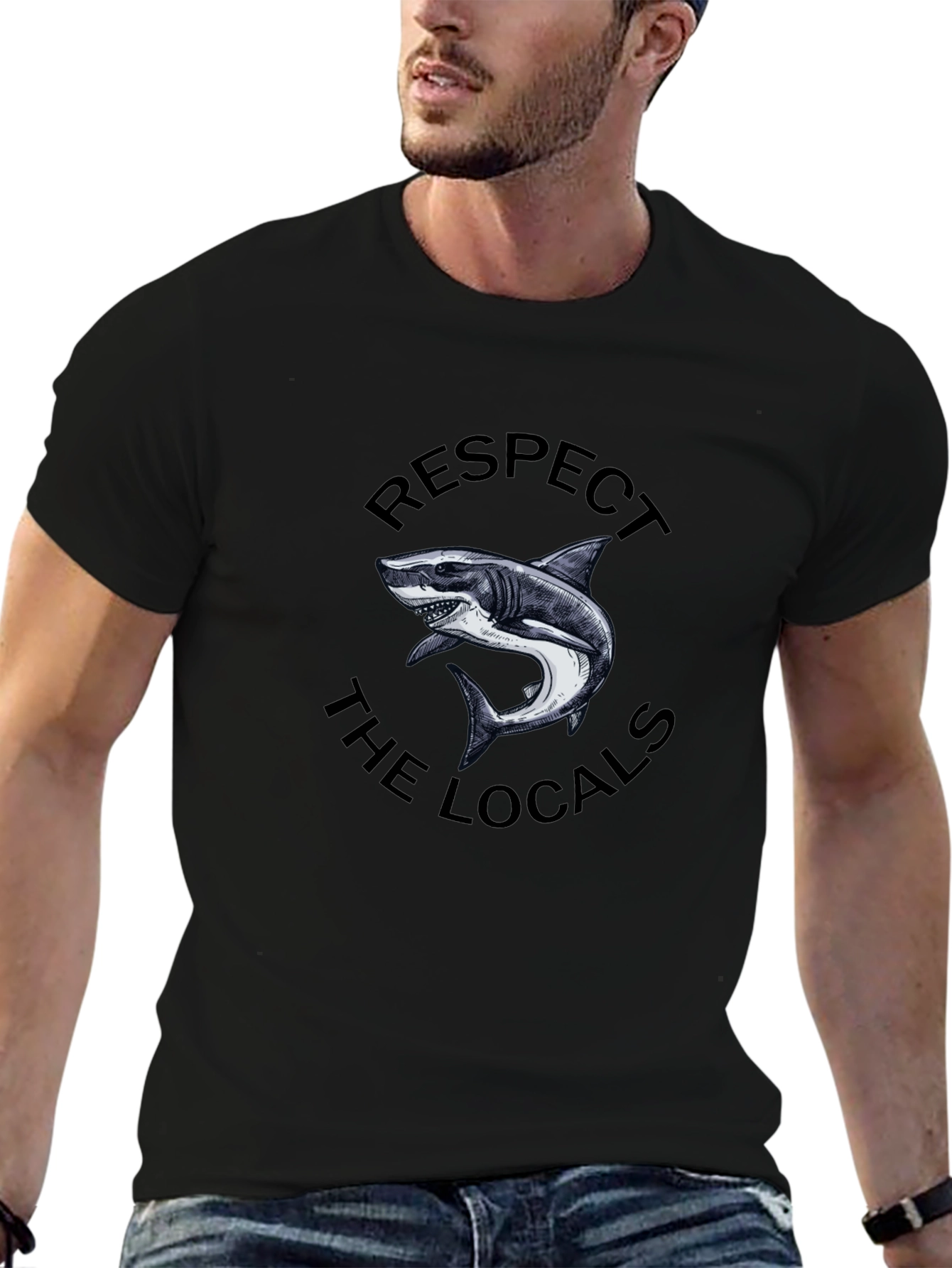 Respect The Locals Shark Graphic Tee