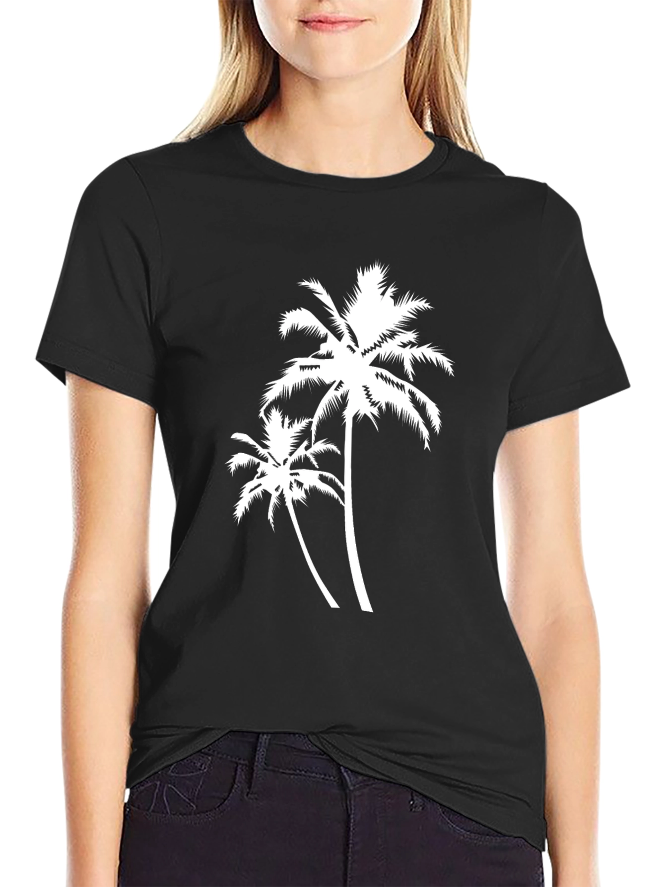 Palm Tree Graphic T-Shirt - Black