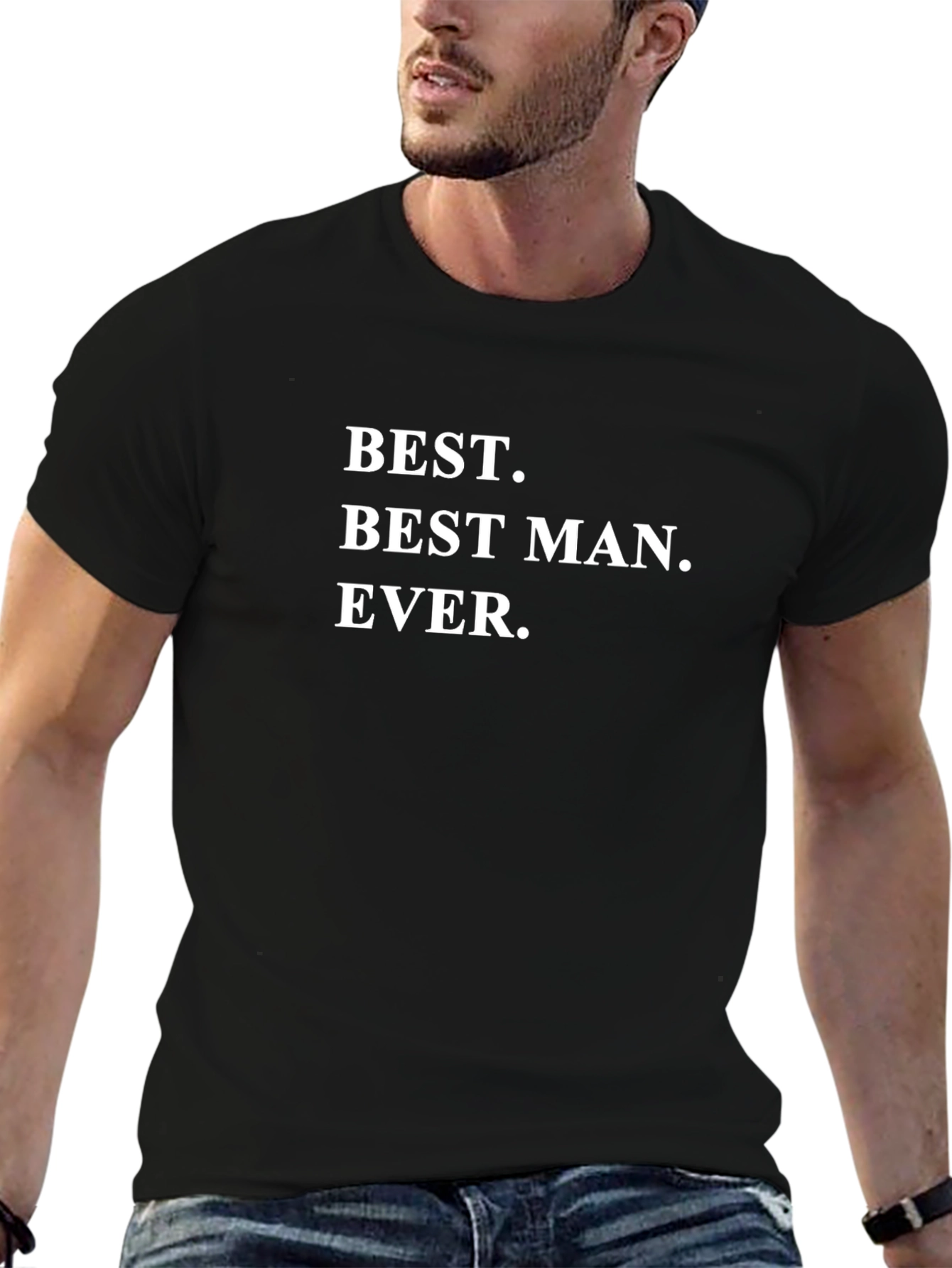 Best Man Ever Black Crewneck T-Shirt
