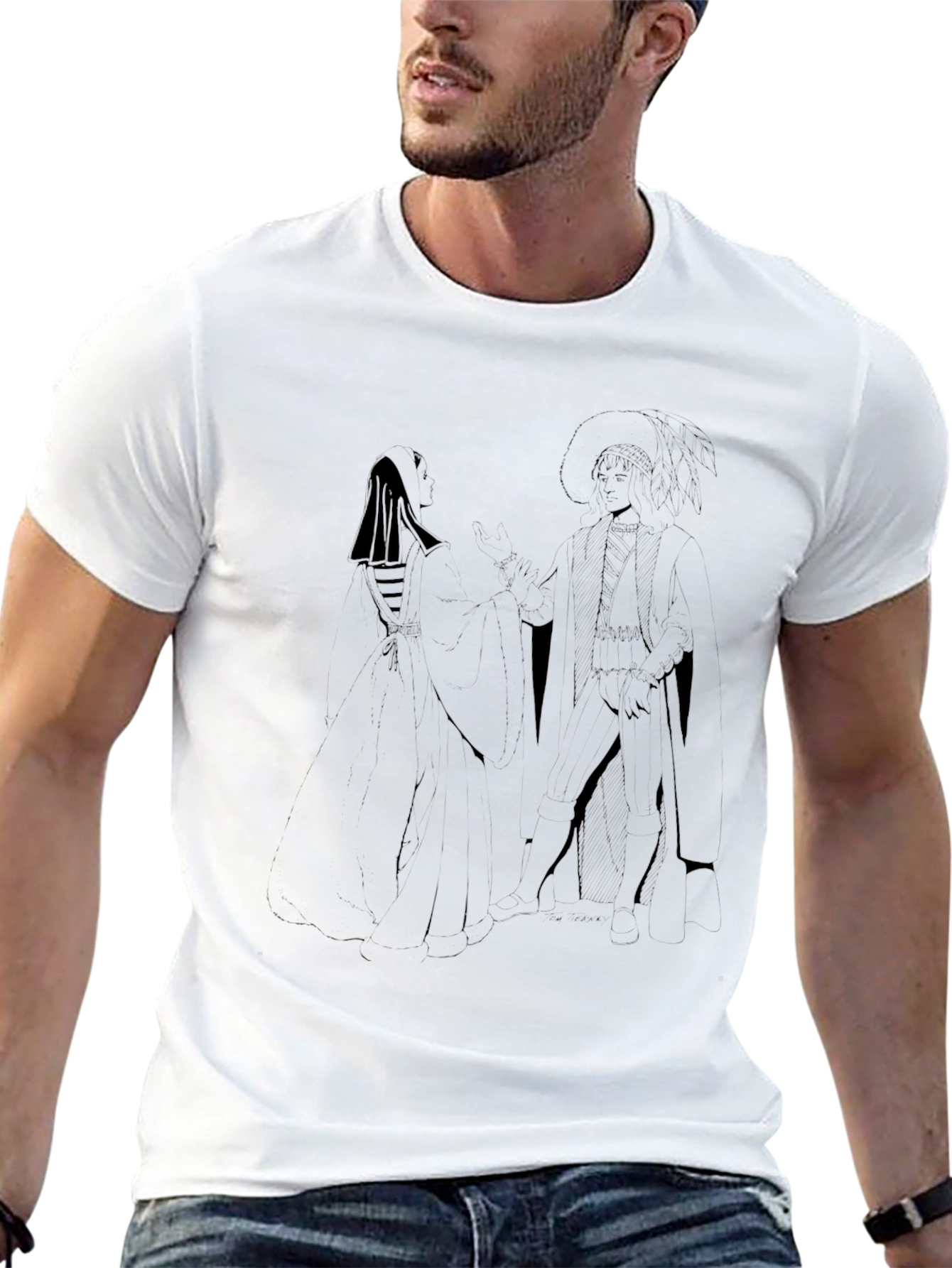 Mens Graphic Print Crew Neck T-Shirt